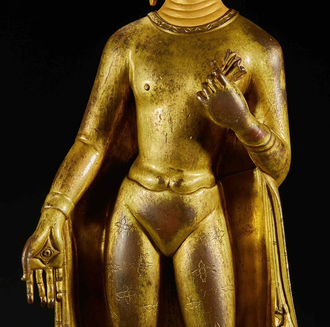 Gilt Bronze Sakyamuni Figure - 6