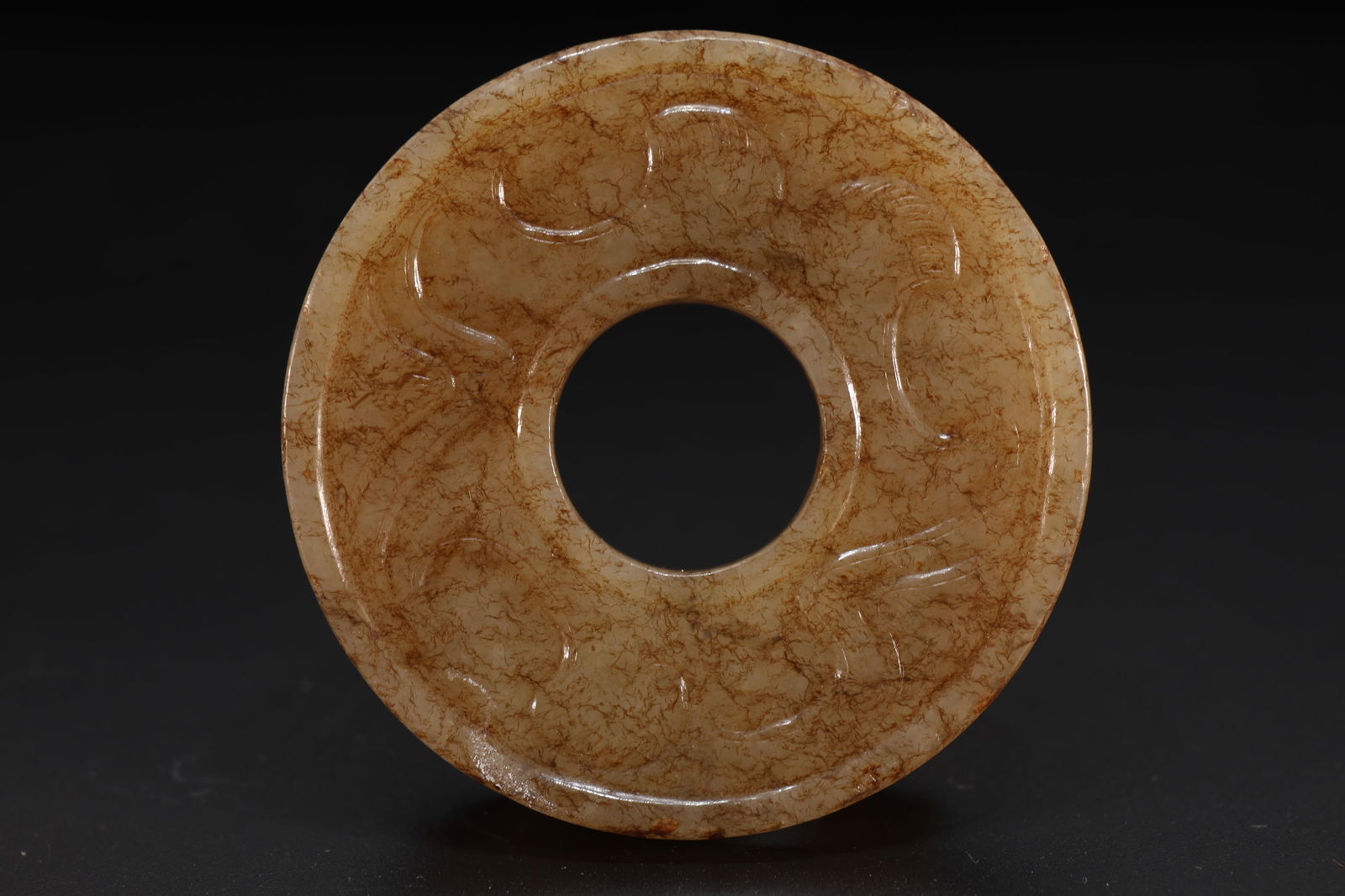 Jade Carved Chi Dragon Bi - 3