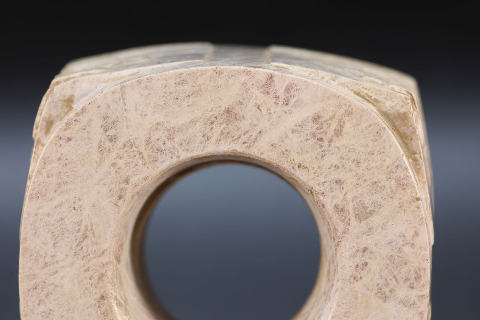 Jade Carved Beast Face Pattern Cong - 10