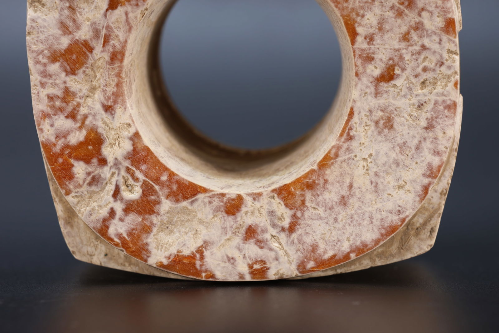 Jade Carved Beast Face Pattern Cong - 8