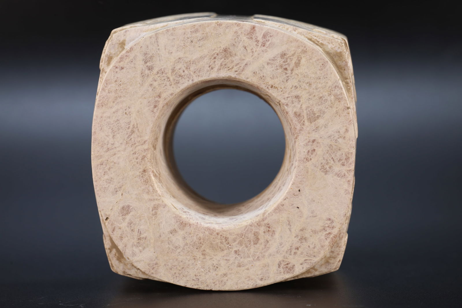 Jade Carved Beast Face Pattern Cong - 9