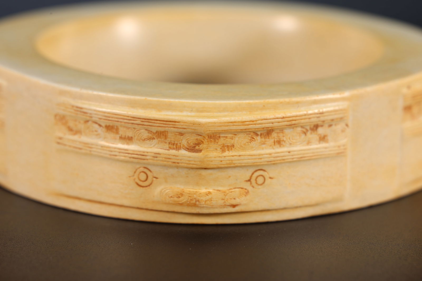 Jade Carved Beast Face Pattern Bangle - 2