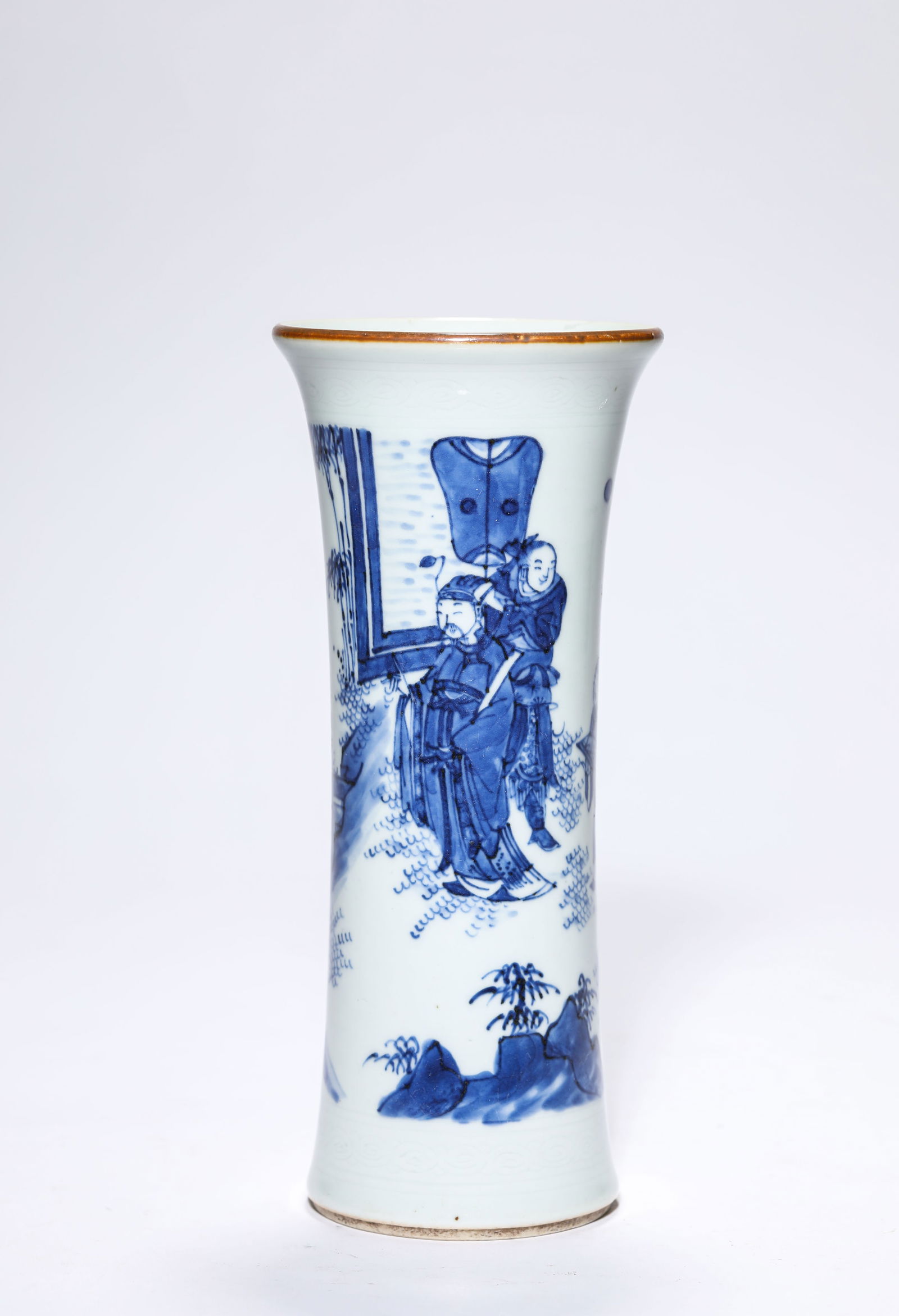 A Blue and White ‘Narrative Scene’ ‘Gu’ Beaker (1 of 5)