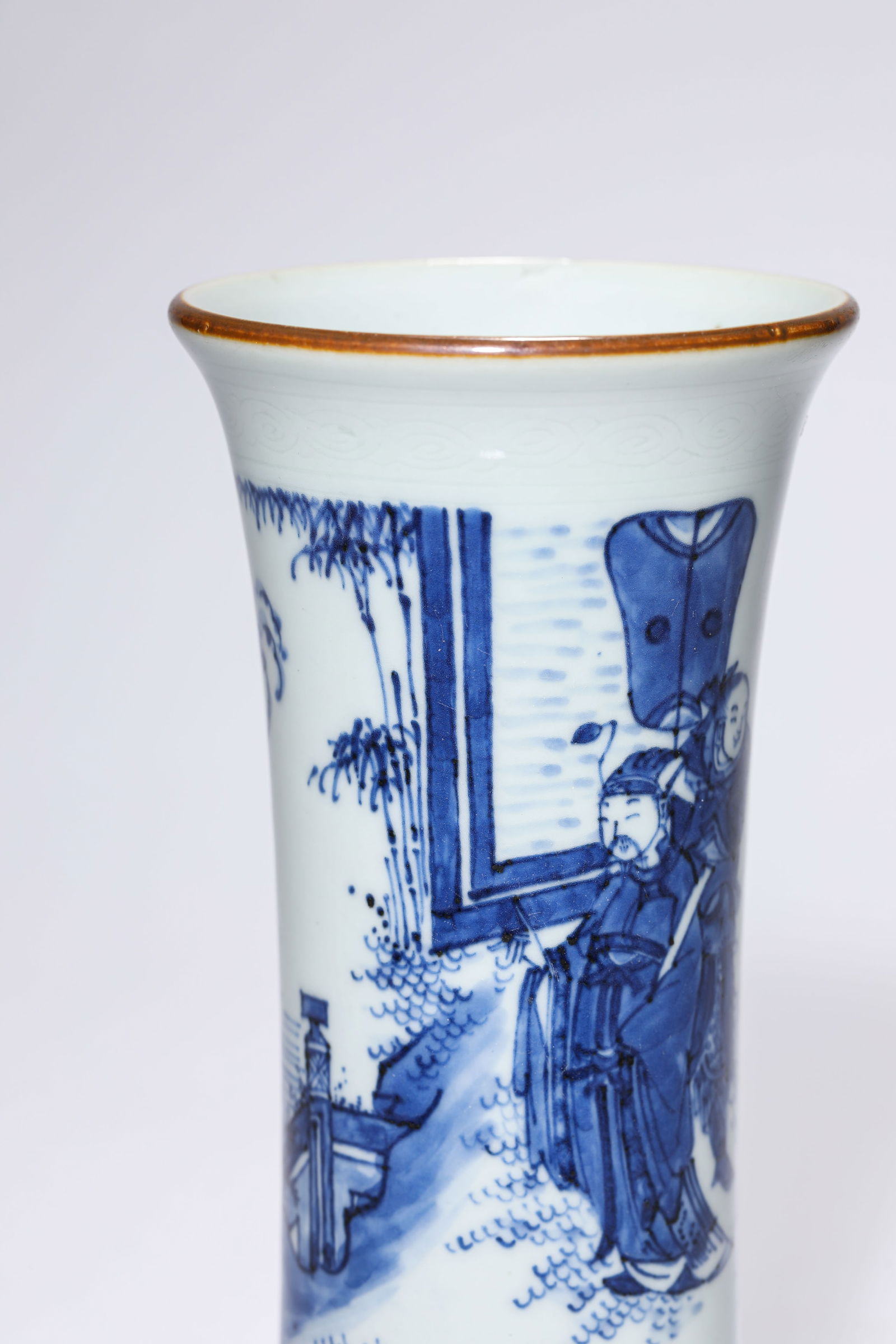 A Blue and White ‘Narrative Scene’ ‘Gu’ Beaker - 4