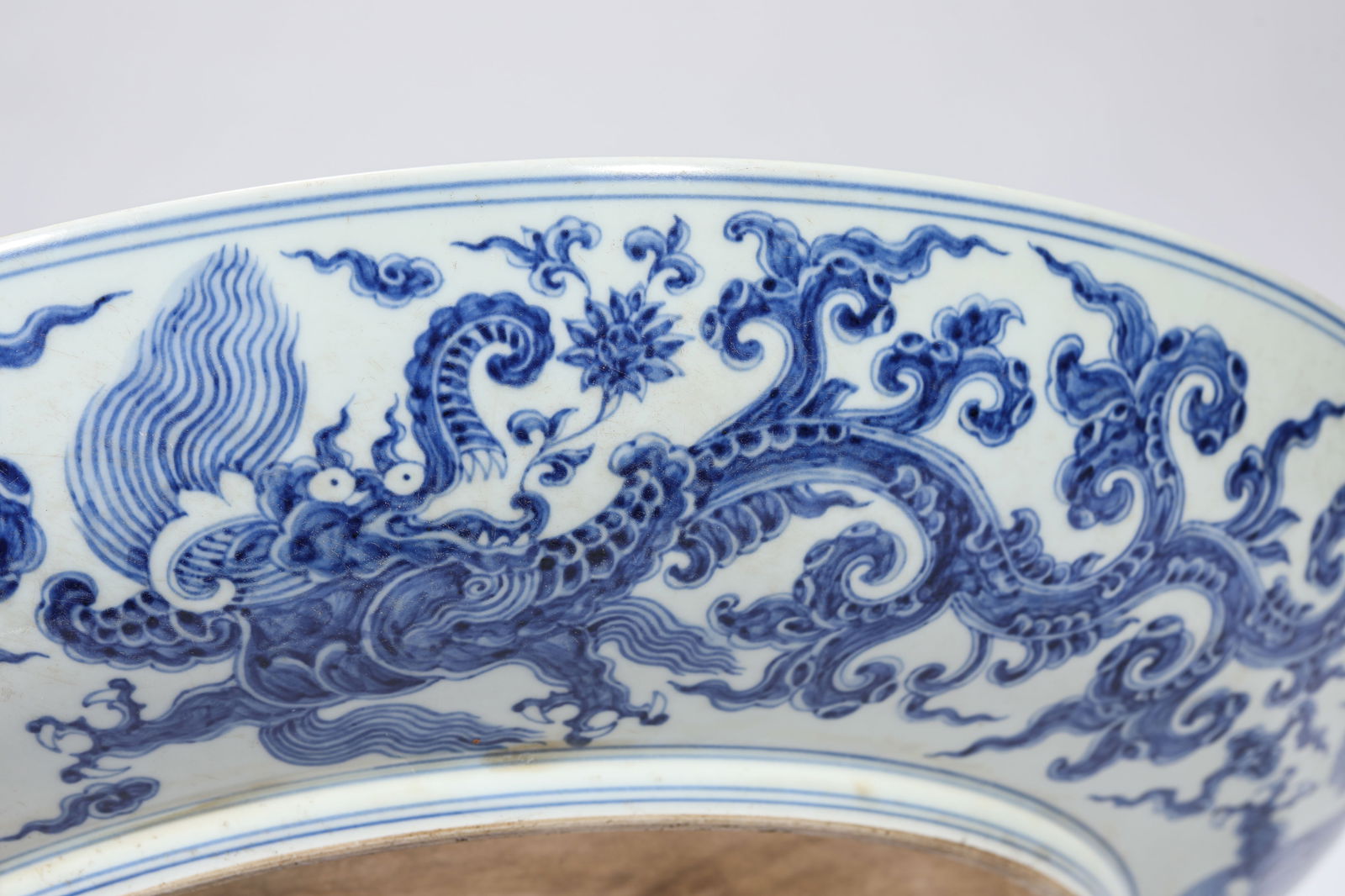A Blue and White ‘Dragon and Clouds’ Dish - 5