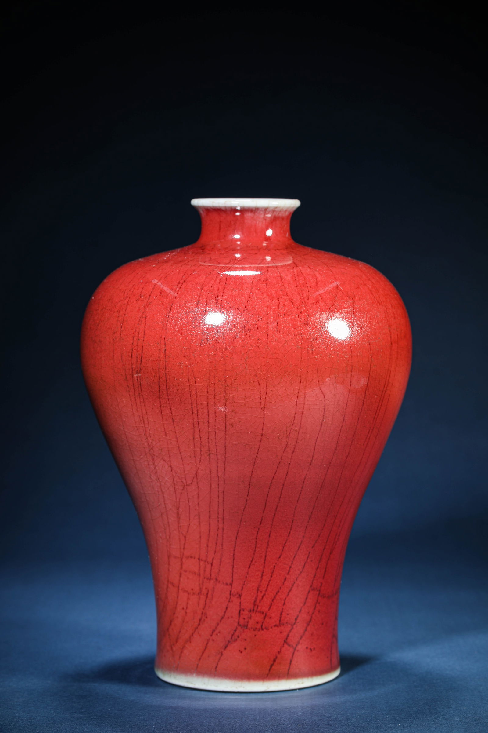 A Langyao Red-Glazed Meiping: A Langyao Red-Glazed Meiping (18.8 x 27 cm)