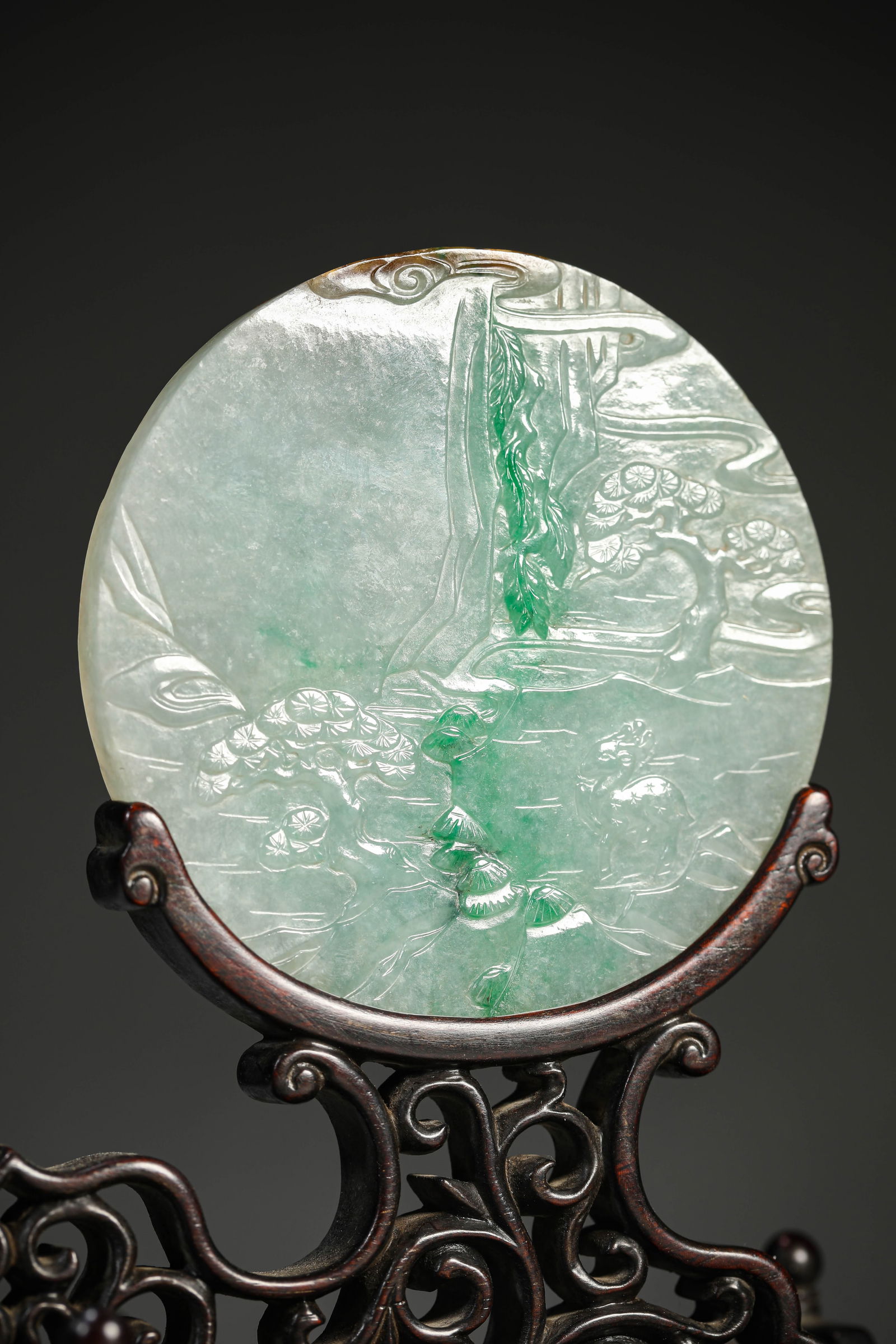 A Jadeite ‘Carved Narrative Scene’ Table Screen - 5