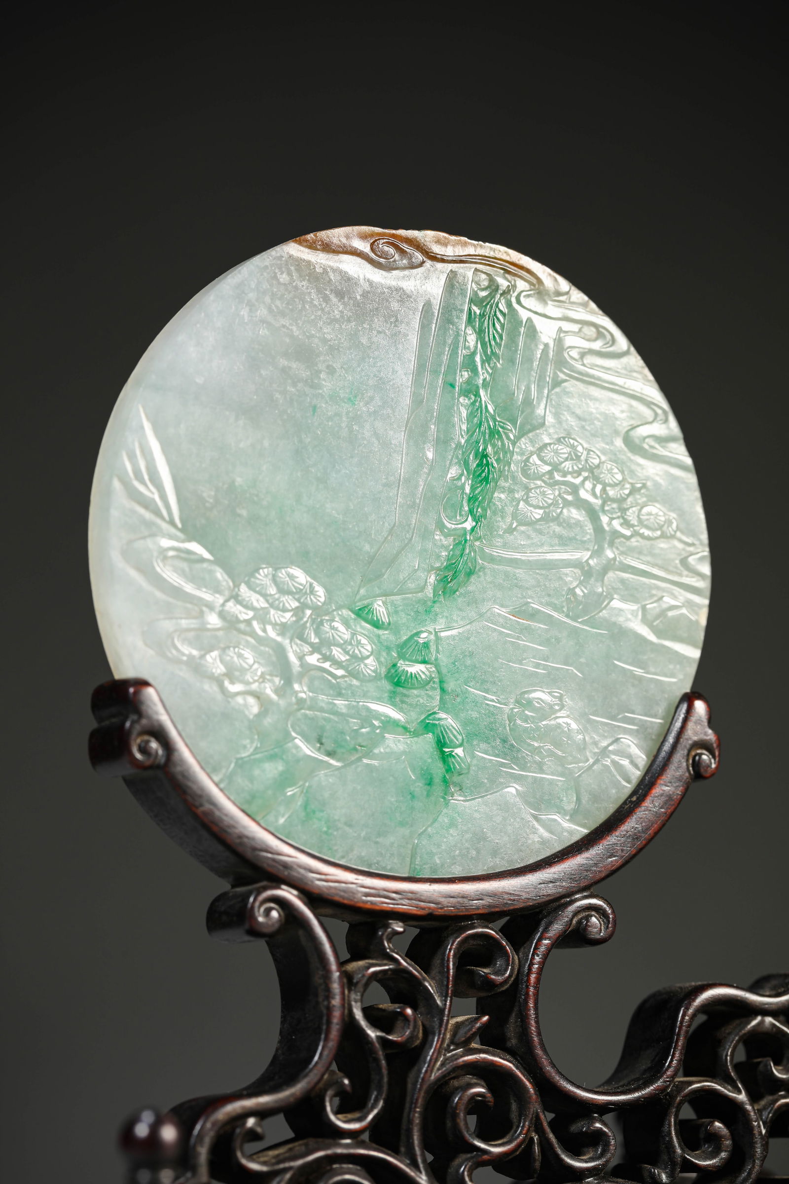 A Jadeite ‘Carved Narrative Scene’ Table Screen - 6