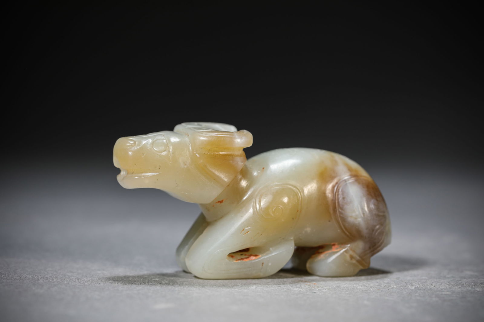 A Jade Buffalo: A Jade Buffalo (6.2 x 2.7 x 3.4 cm)