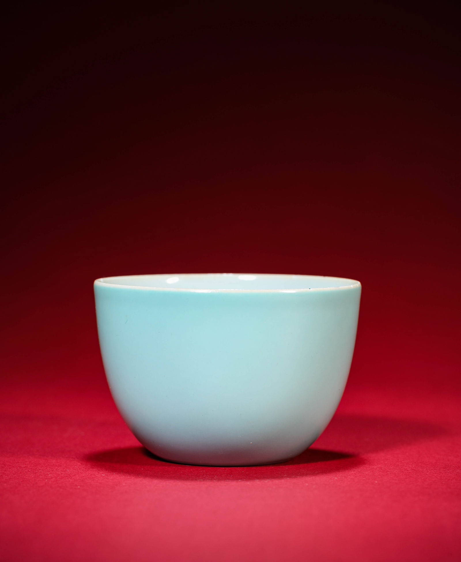 A Turquoise-Glazed Small Bowl: A Turquoise-Glazed Small Bowl (7.8 x 5.2 cm)