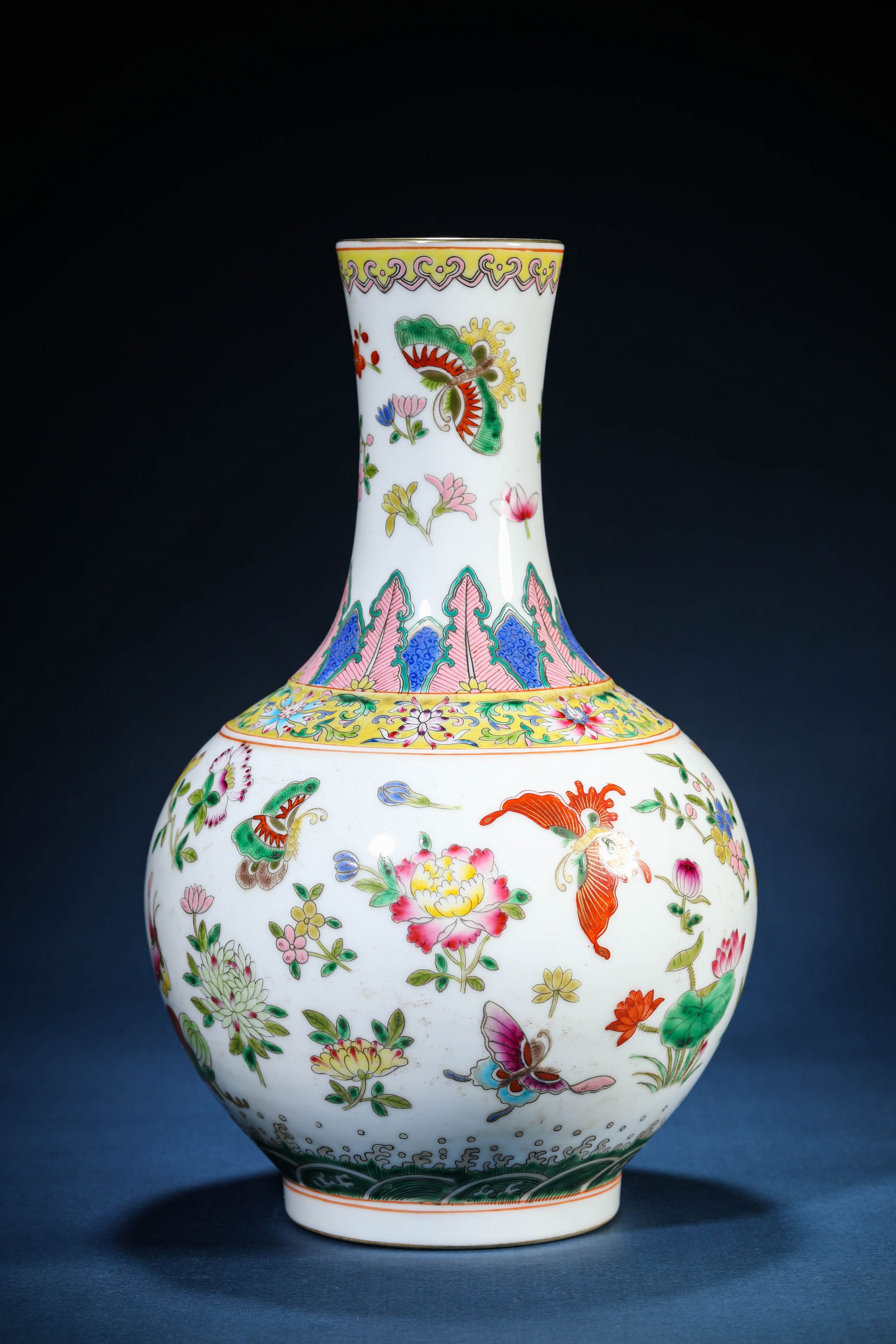 A Famille-Rose 'Butterflies Among Flowers' Vase (1 of 6)