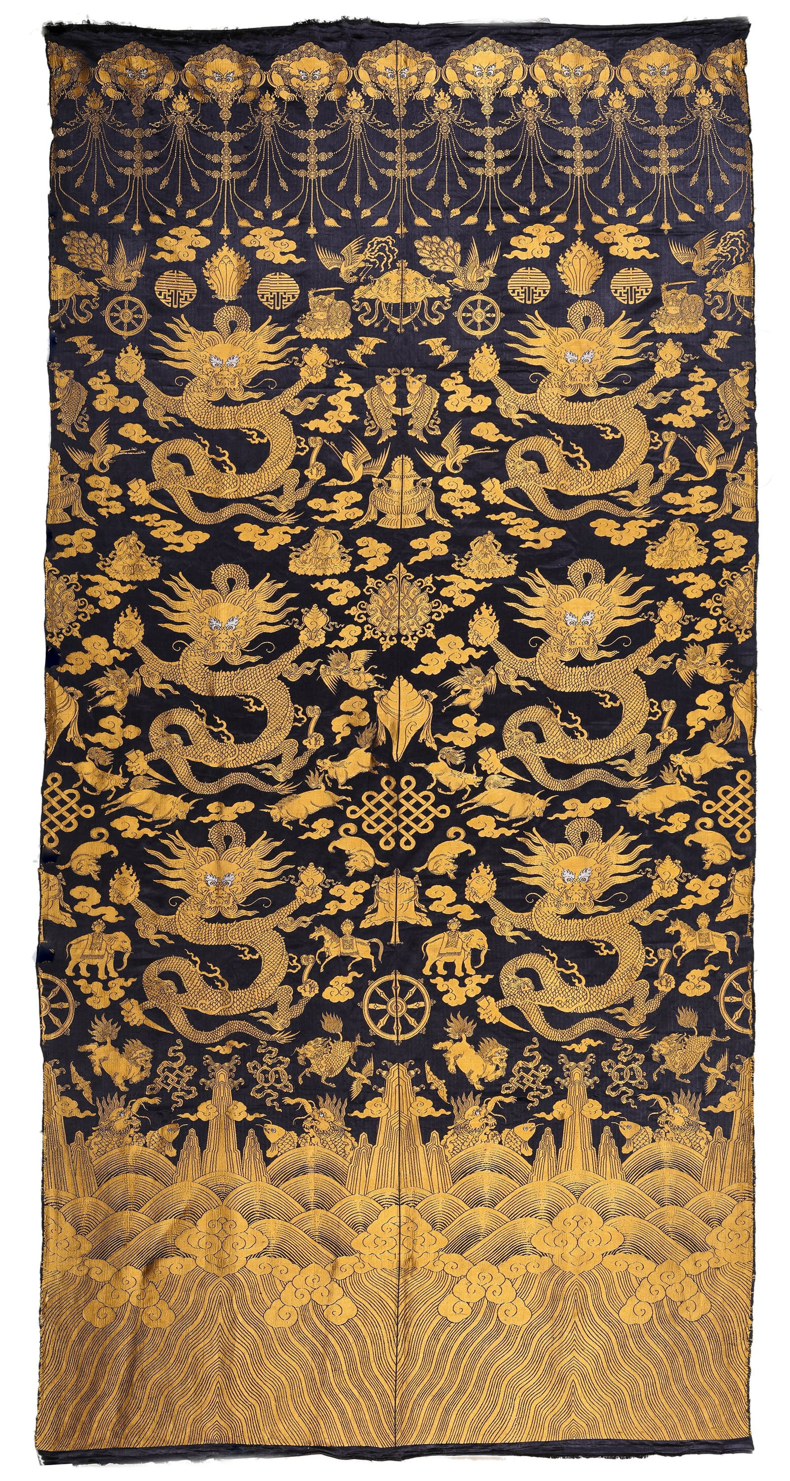 A Silk ‘Kesi’ Tapestry with ‘Eight Treasures and Dragons’ (1 of 5)