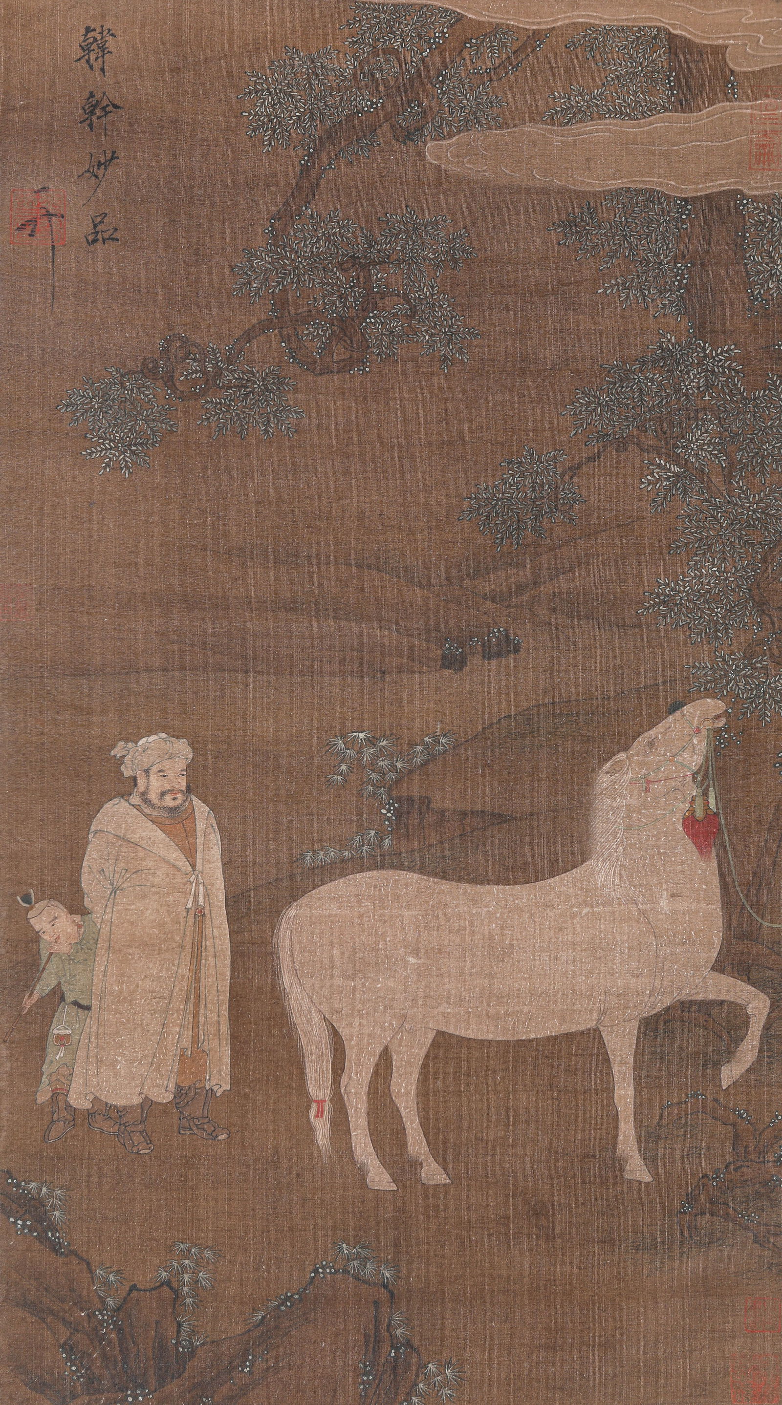 Han Gan (act. 8th century), attributed to, Horses and Riders: Han Gan (act. 8th century), attributed to, Horses and Riders (42 x 75 cm)