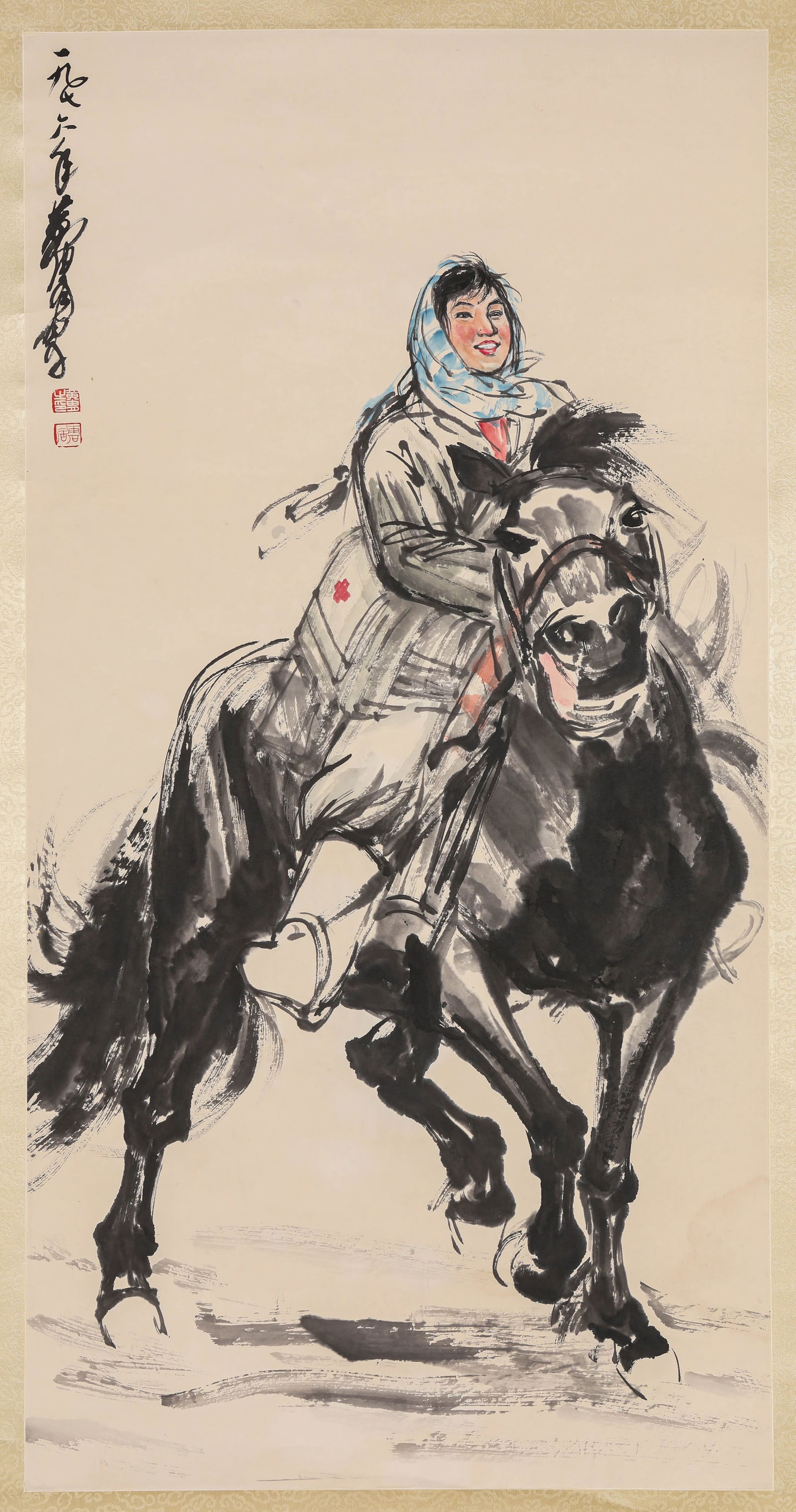 Huang Zhou (1925-1997), attributed to, Barefoot Doctor: Huang Zhou (1925-1997), attributed to, Barefoot Doctor (51 x 98 cm)