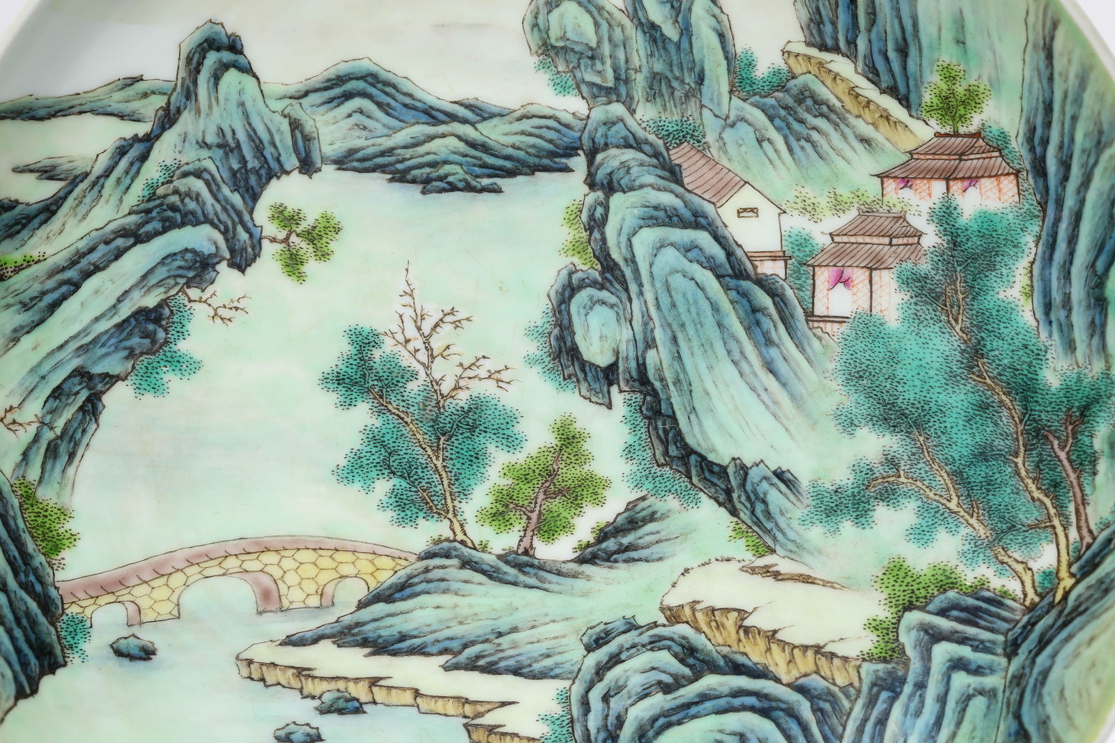 A Famille-Rose 'Landscape' Dish - 2