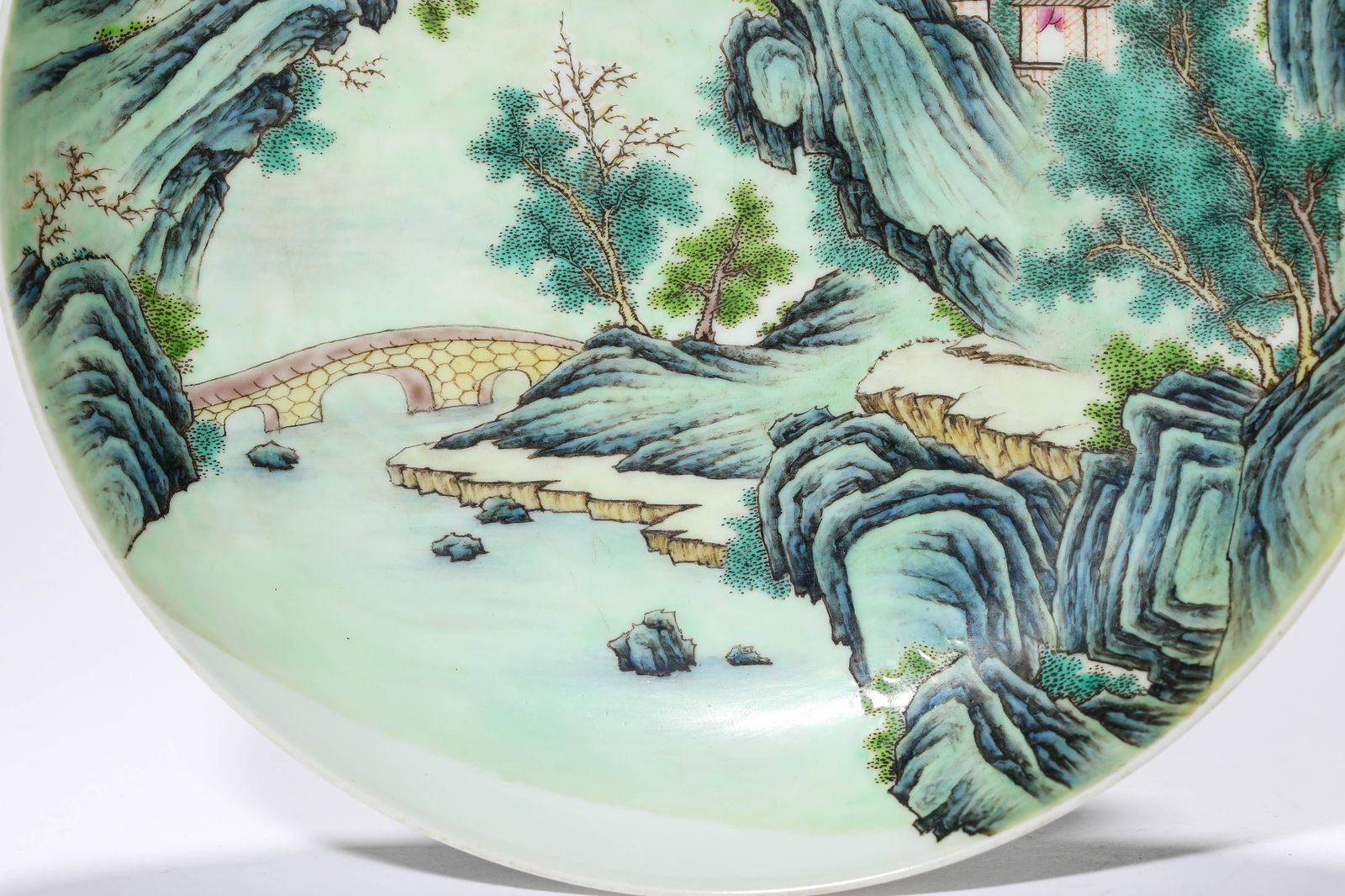A Famille-Rose 'Landscape' Dish - 3