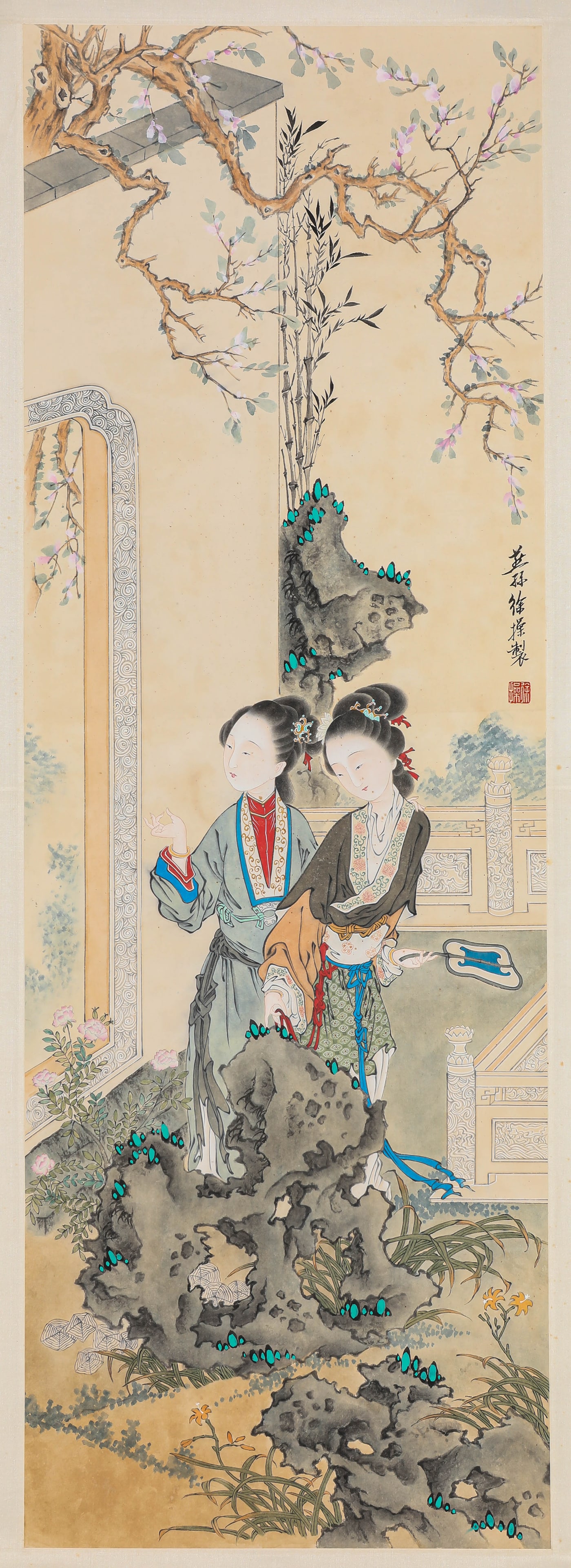 Xu Cao (1899-1961), attributed to, Ladies of the Court: Xu Cao (1899-1961), attributed to, Ladies of the Court (31 x 90 cm)