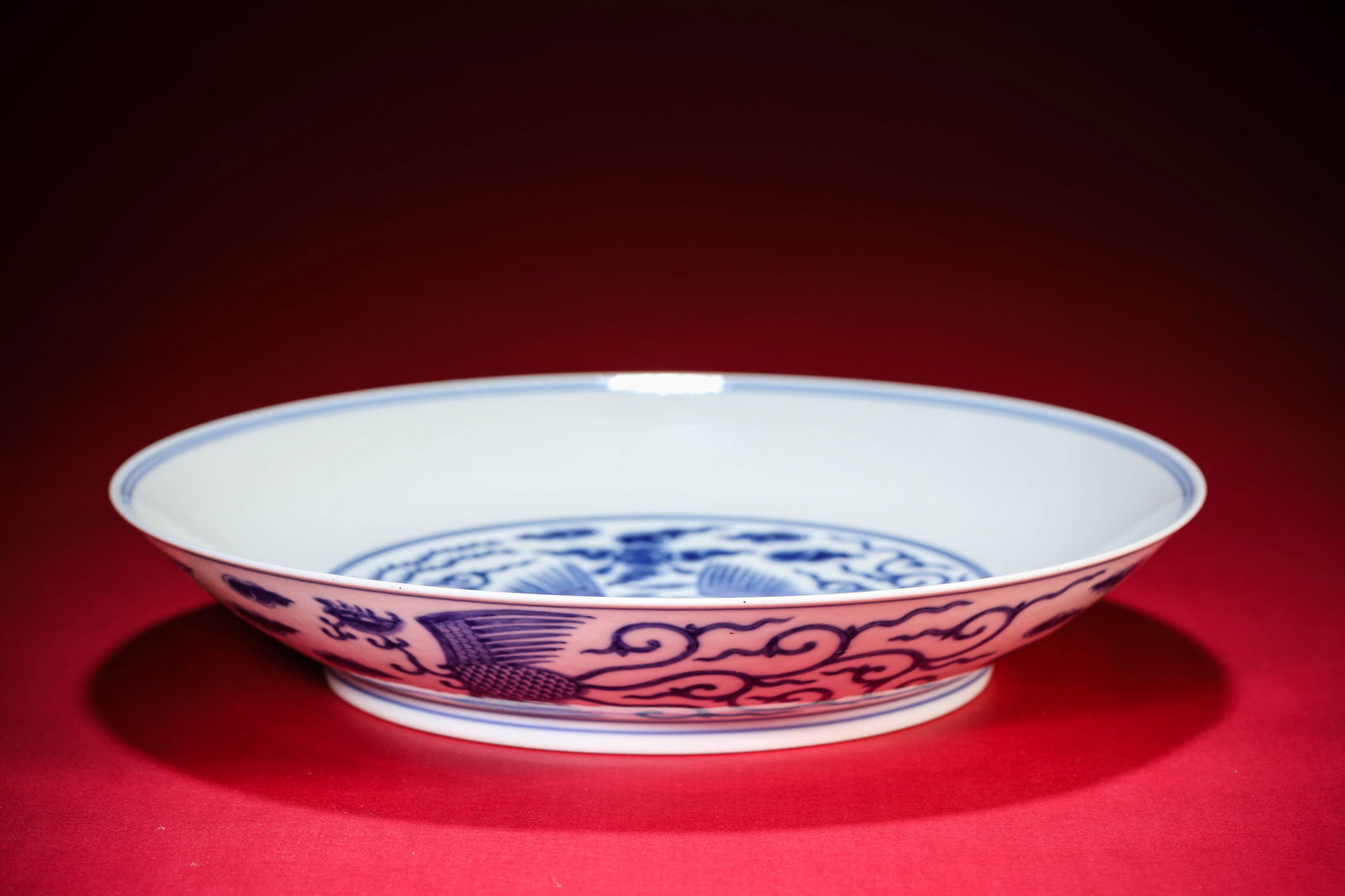 A Blue and White 'Phoenix' Dish - 5