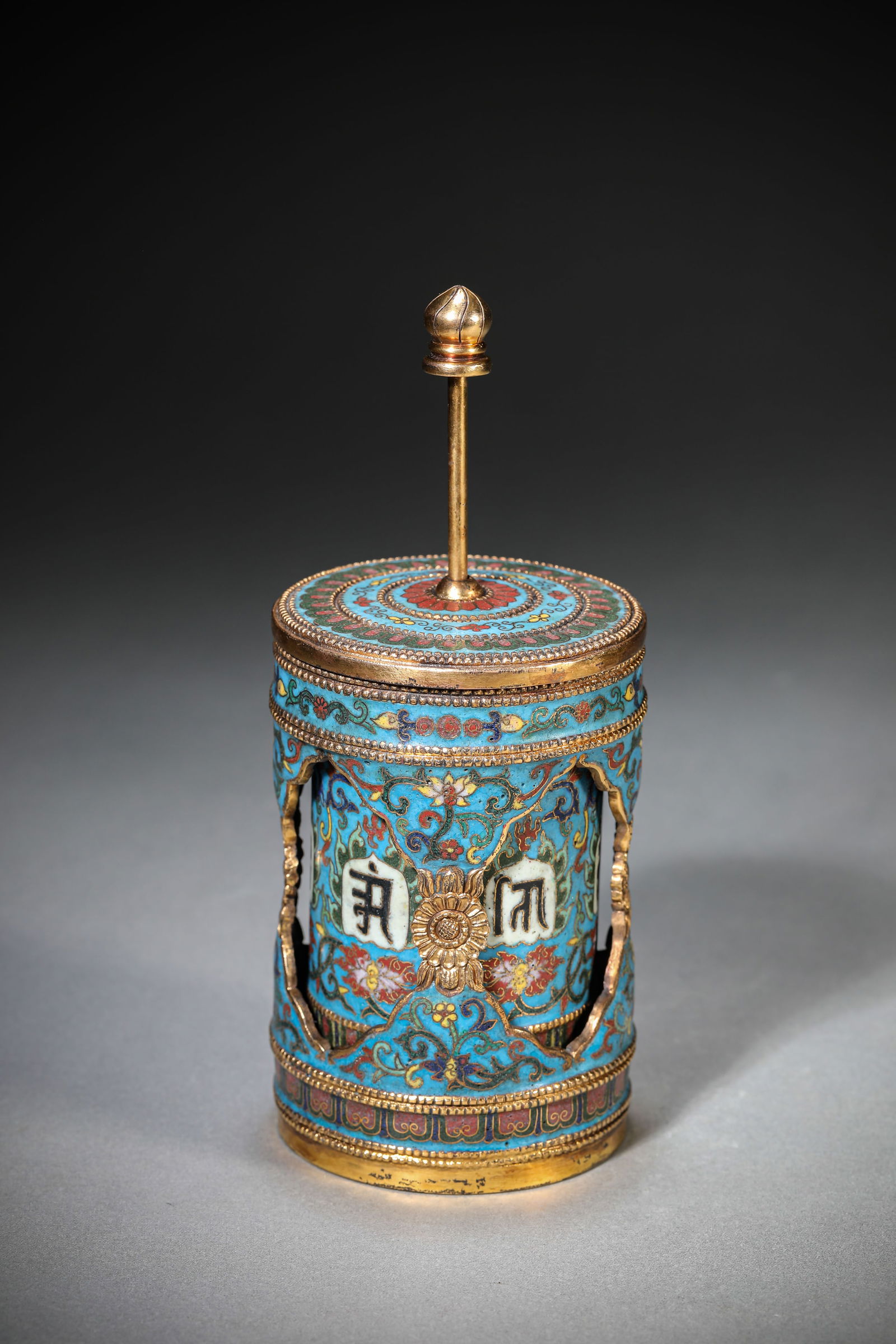 A Cloisonné Enamel Prayer Wheel (1 of 6)