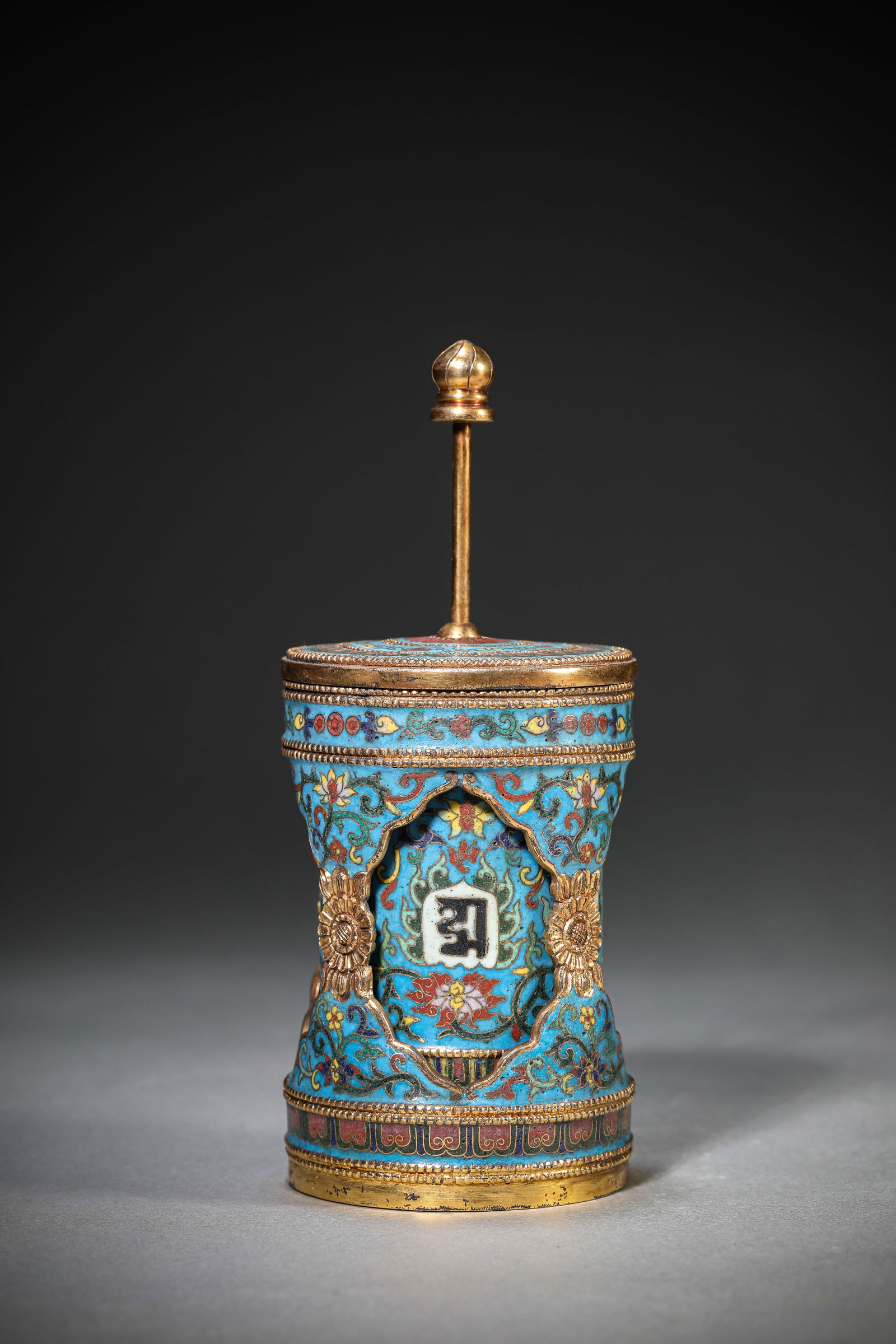 A Cloisonné Enamel Prayer Wheel - 2