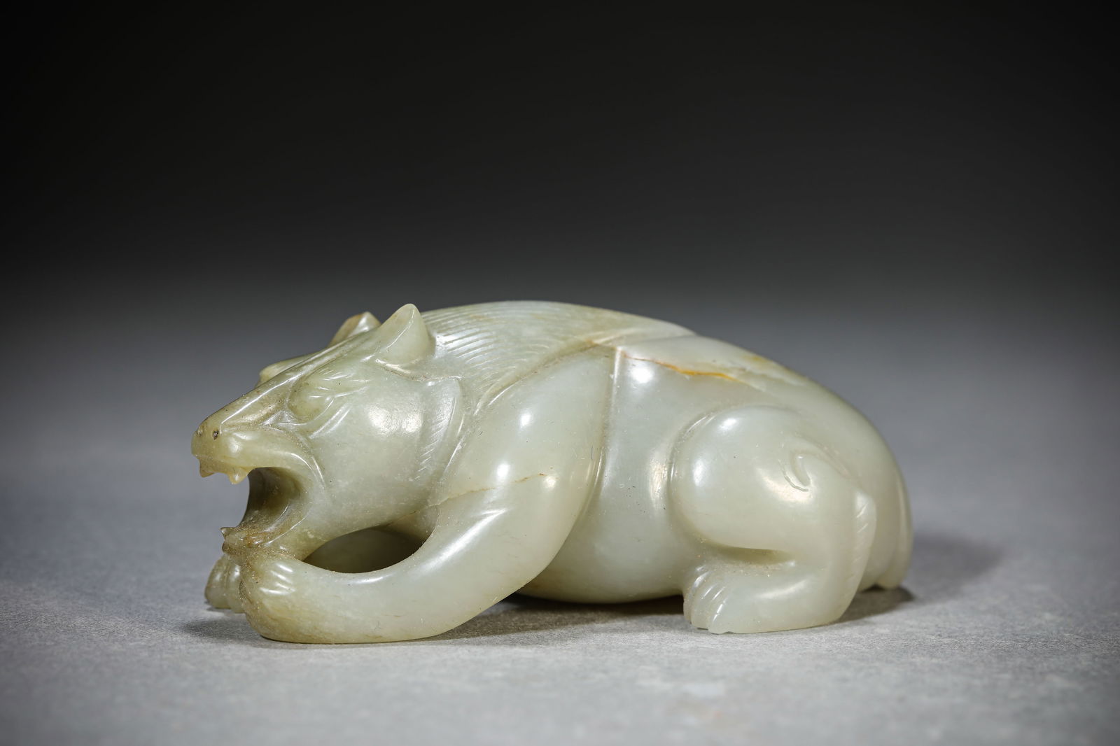 A Jade Bear: A Jade Bear (8.3 x 4.4 x 3.4 cm)