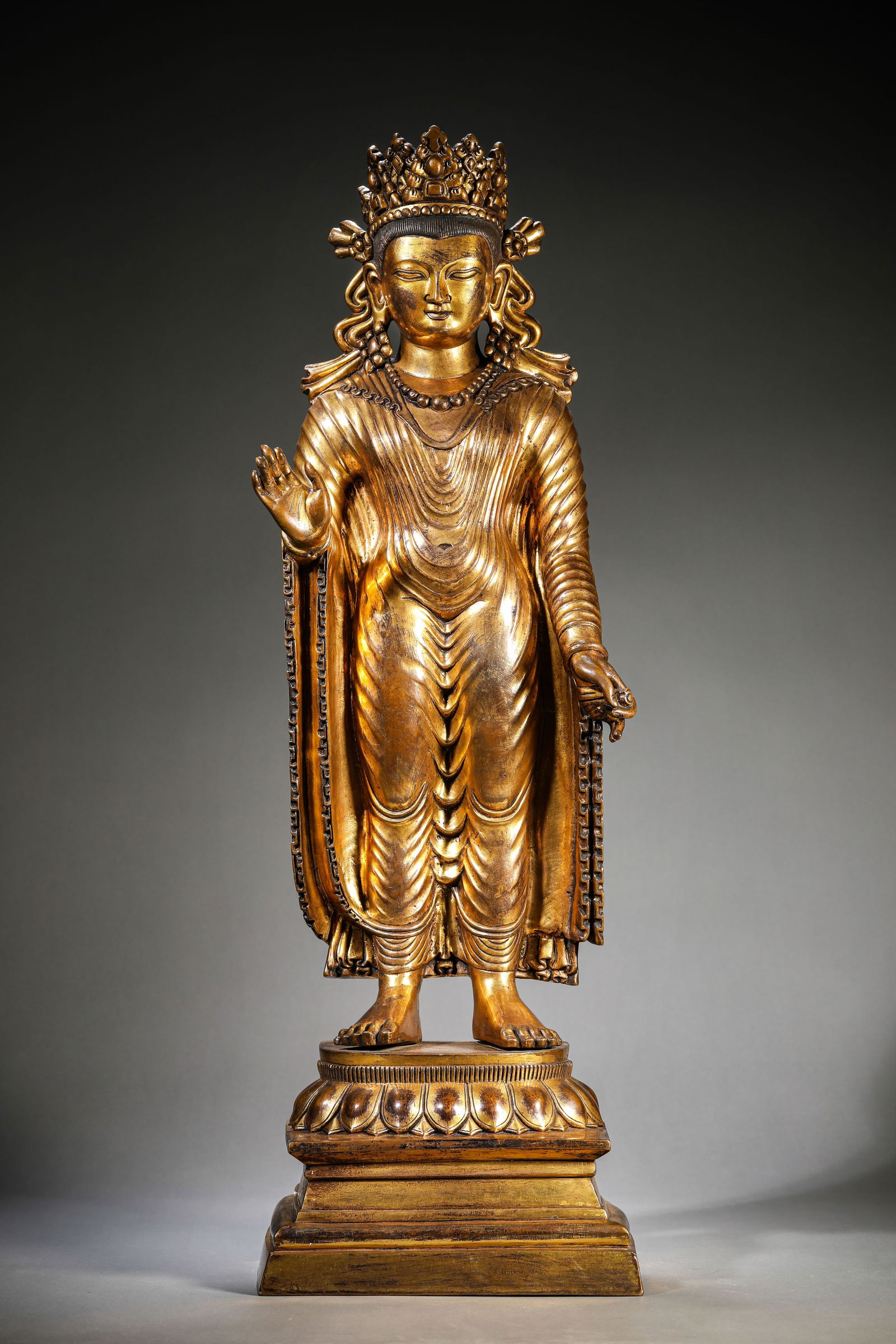 A ‘Swat-Style’ Figure of Shakyamuni: A ‘Swat-Style’ Figure of Shakyamuni (22.7 x 13.7 x 68.5 cm, Weight:16.8 Kg)