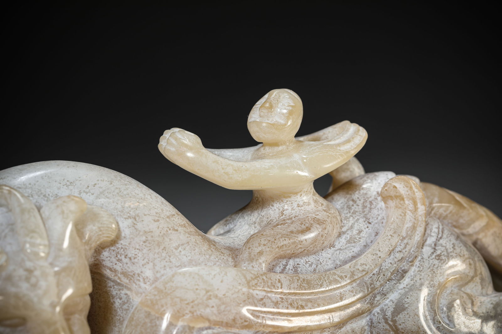 A Jade 'Figure Riding a Beast' - 3