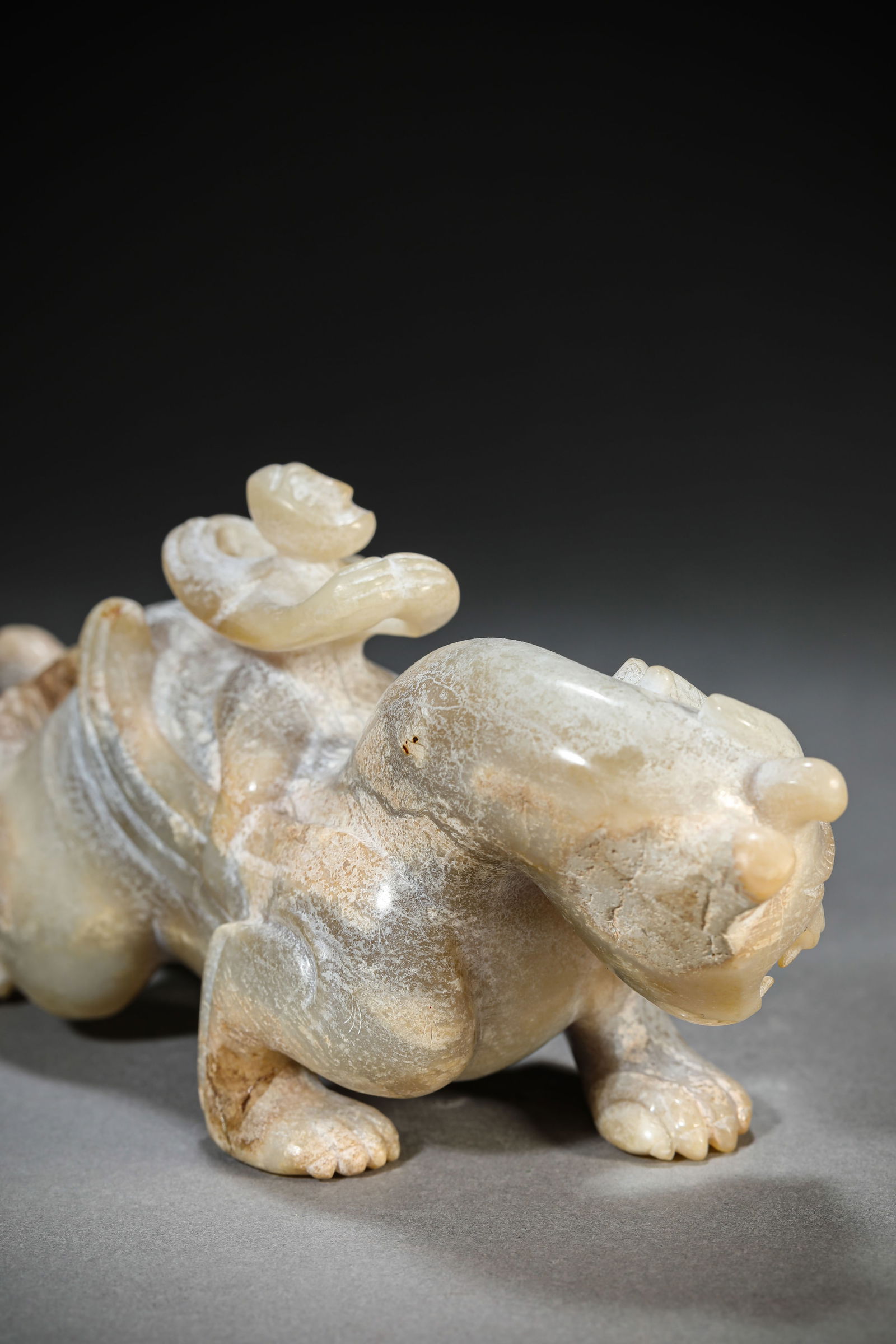 A Jade 'Figure Riding a Beast' - 5