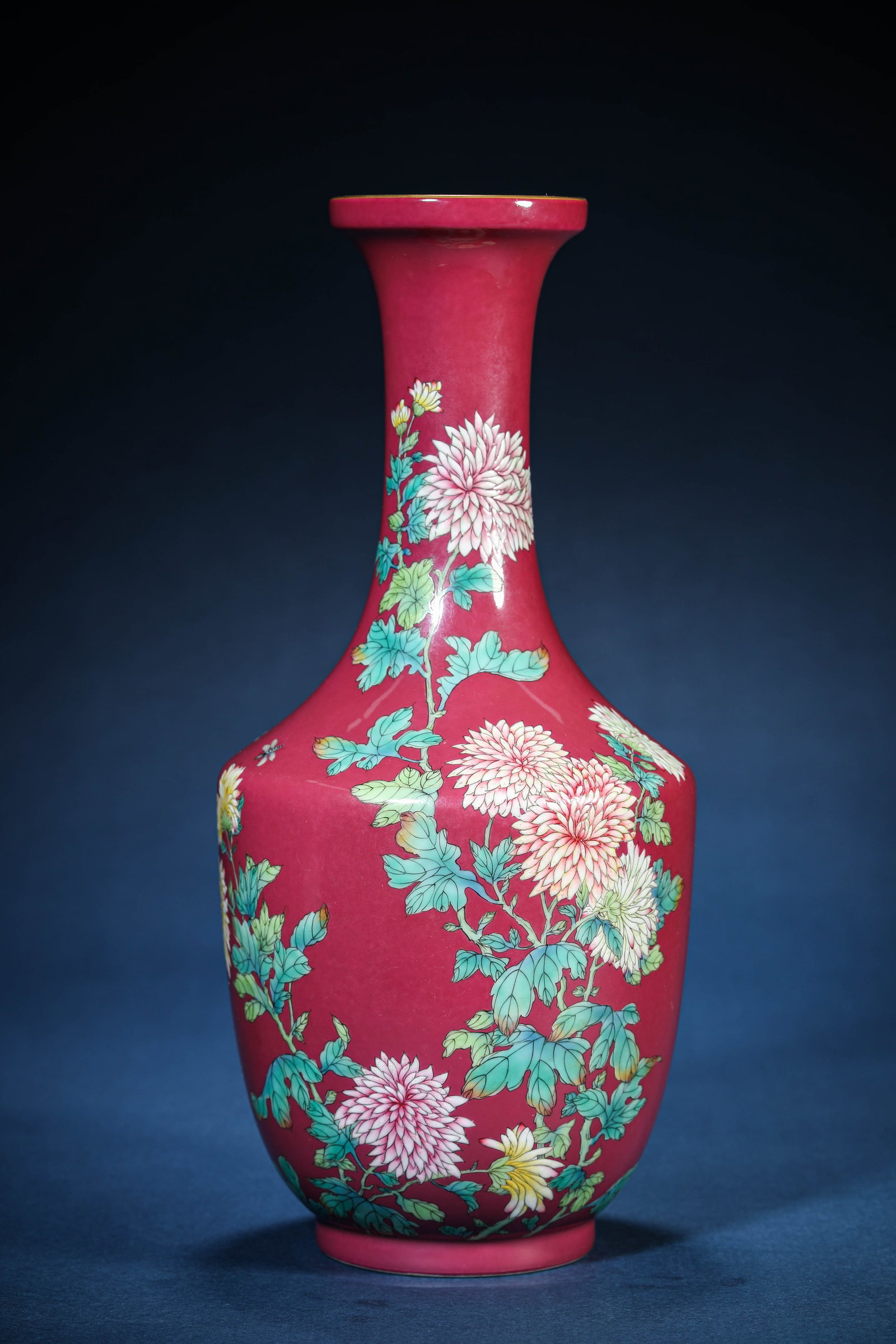 A Peachbloom-Ground Famille-Rose 'Floral Abundance' Vase (1 of 5)