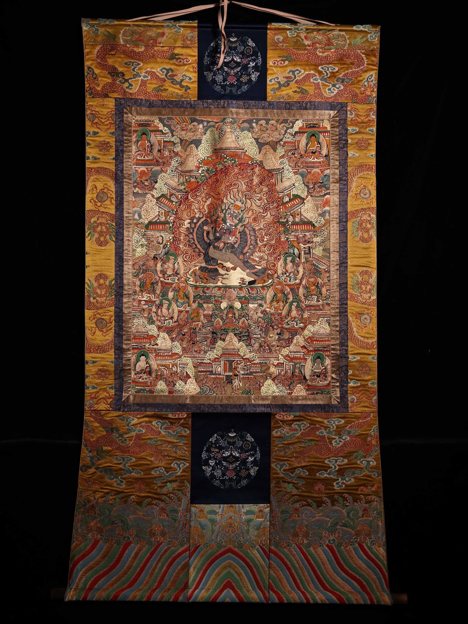 Colour Painted Yamantaka Pattern Tangka: Colour Painted Yamantaka Pattern Tangka (89 x 60cm)