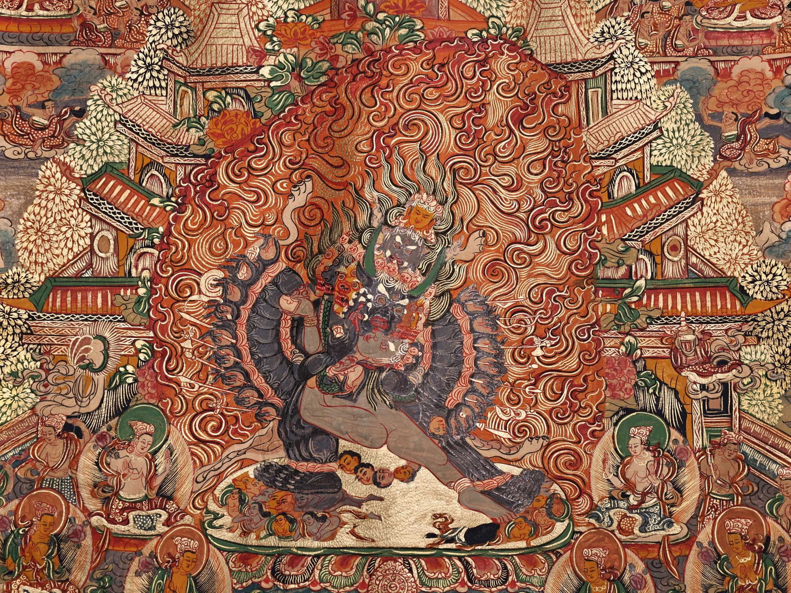 Colour Painted Yamantaka Pattern Tangka - 2
