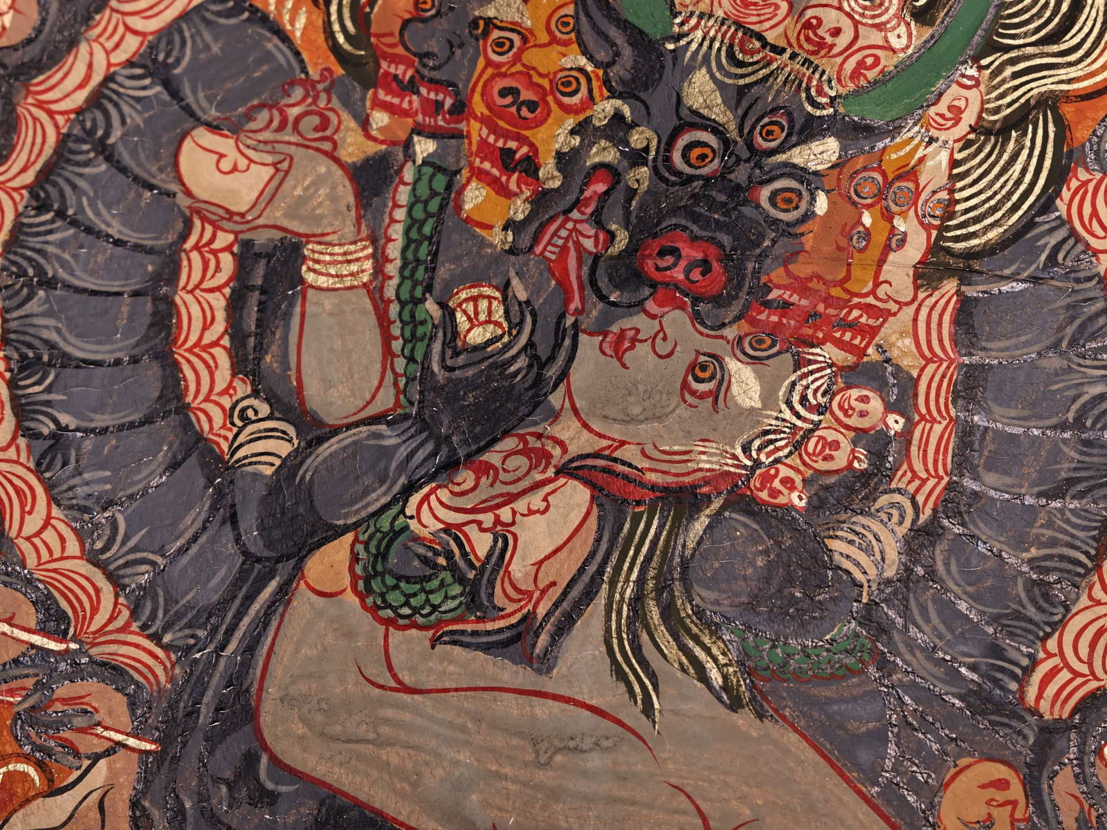 Colour Painted Yamantaka Pattern Tangka - 8