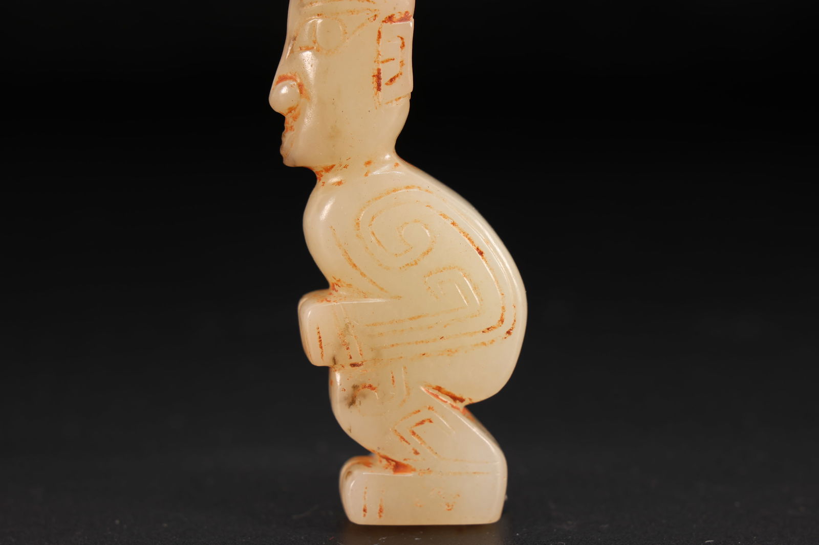 Jade Carved Beast Face Pattern Character Shape Ornament - 3