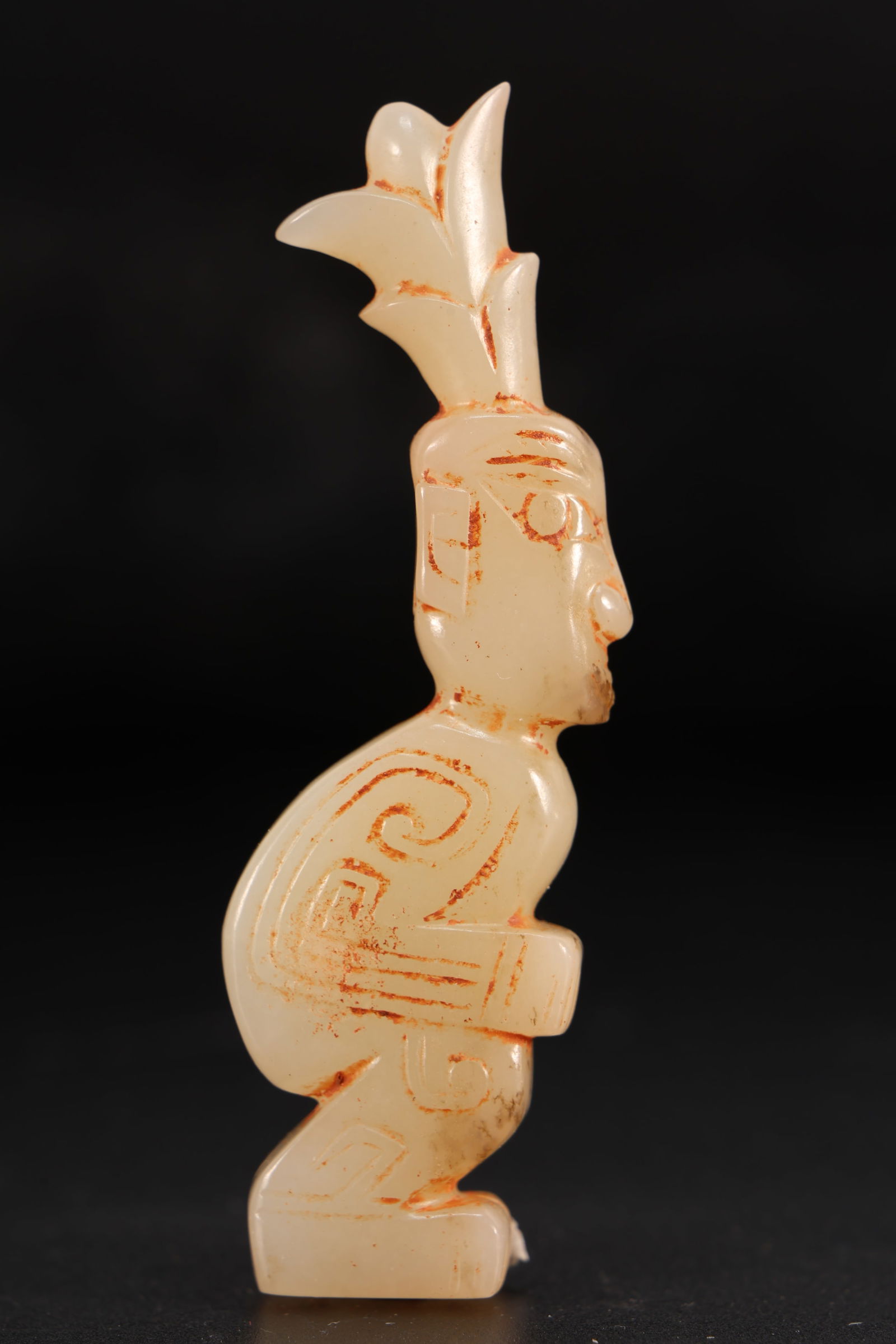 Jade Carved Beast Face Pattern Character Shape Ornament - 4