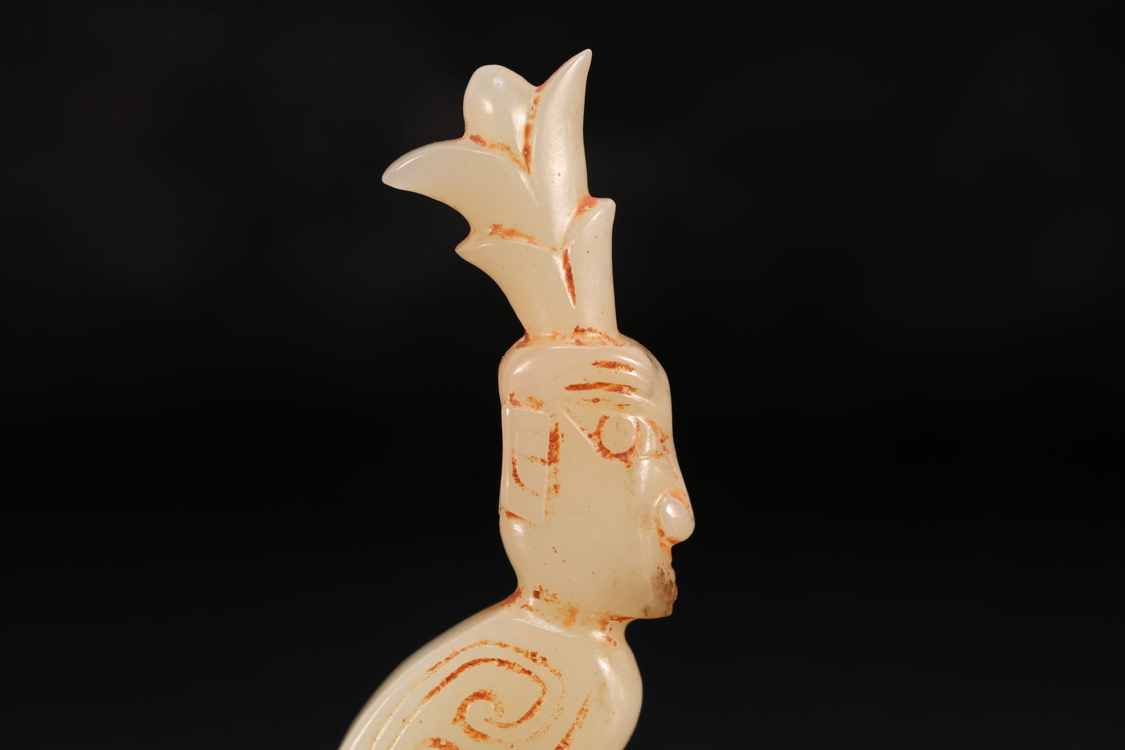 Jade Carved Beast Face Pattern Character Shape Ornament - 5