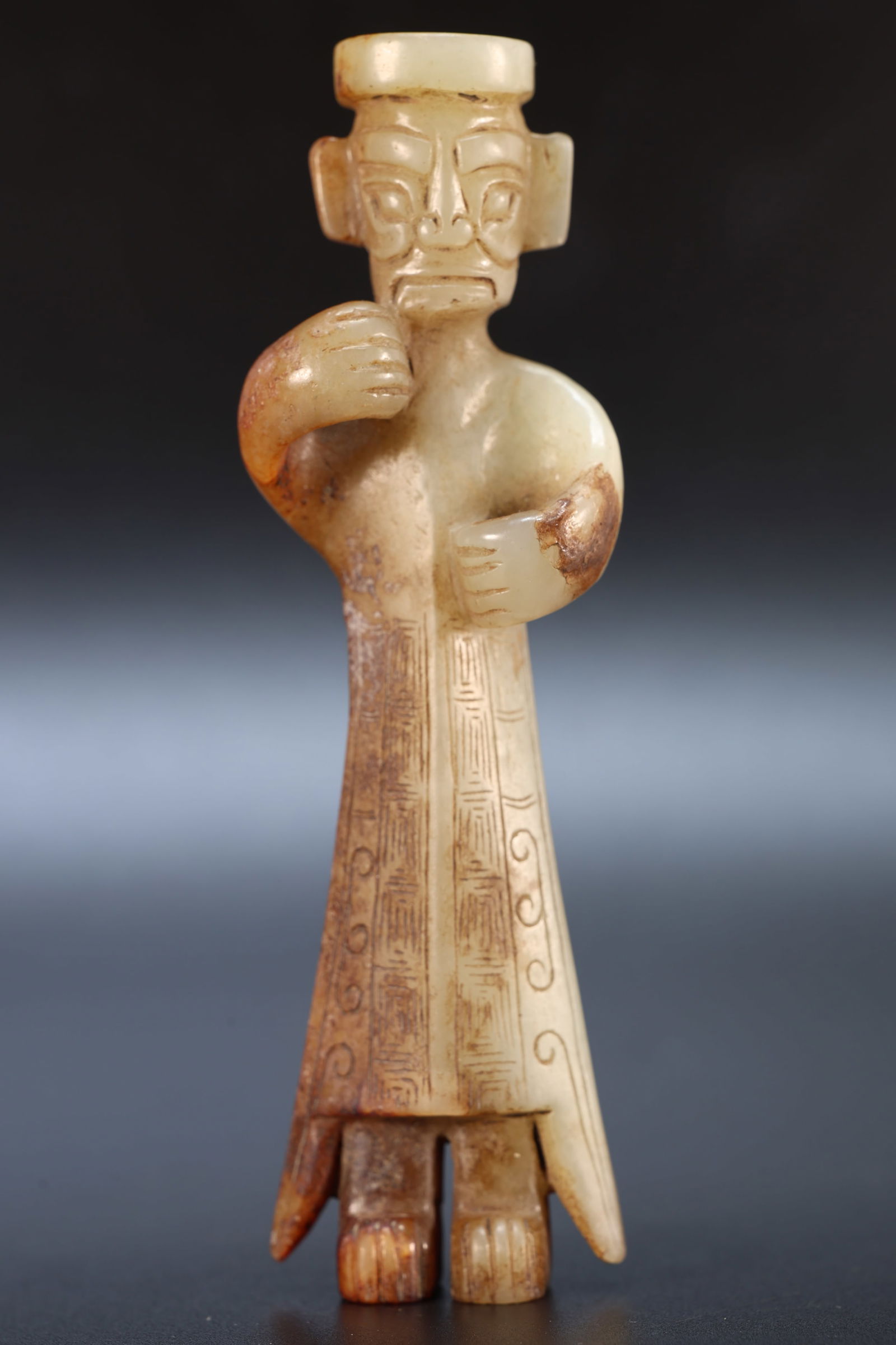 Jade Carved Character Shape Ornament: Jade Carved Character Shape Ornament (12 x 3.5 x 2cm)