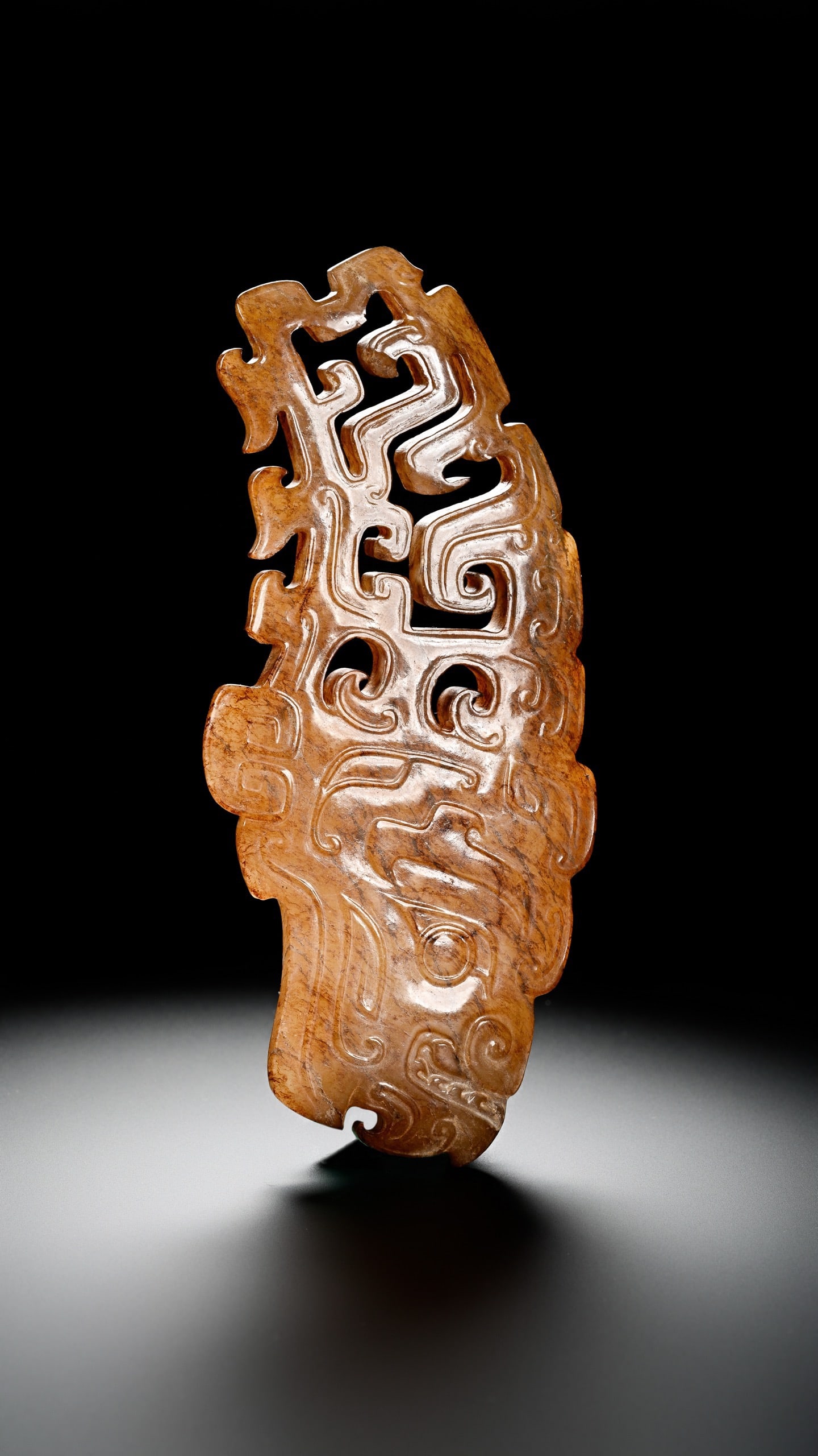 Jade Carved Dragon Pattern Bi - 3