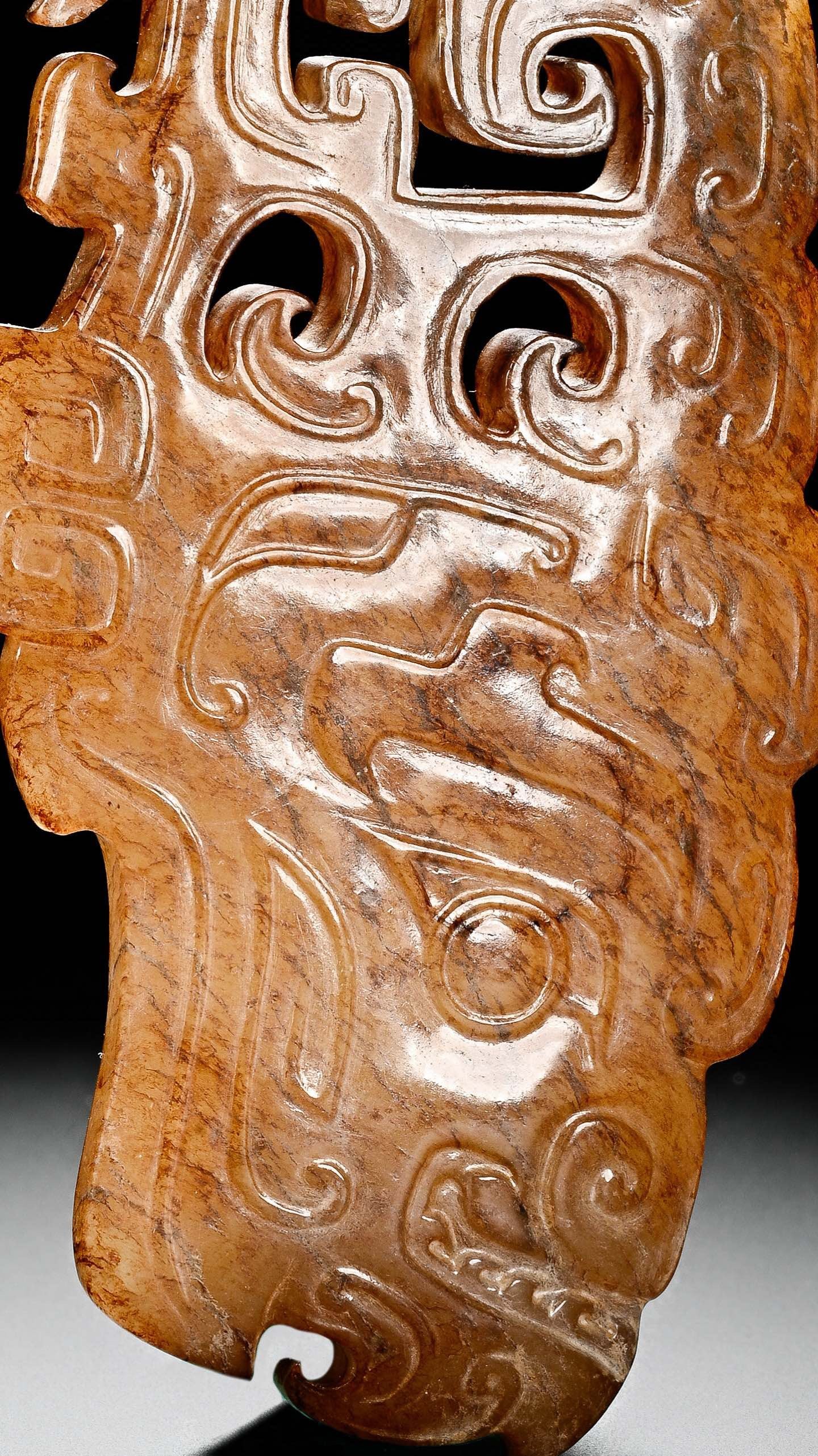 Jade Carved Dragon Pattern Bi - 5