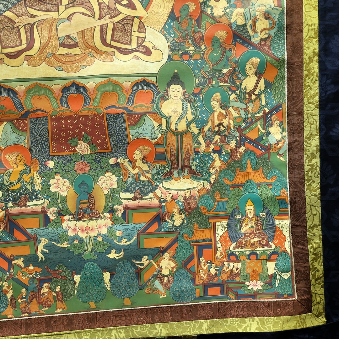 Colour Painted Tsongkhapa Pattern Tangka - 2