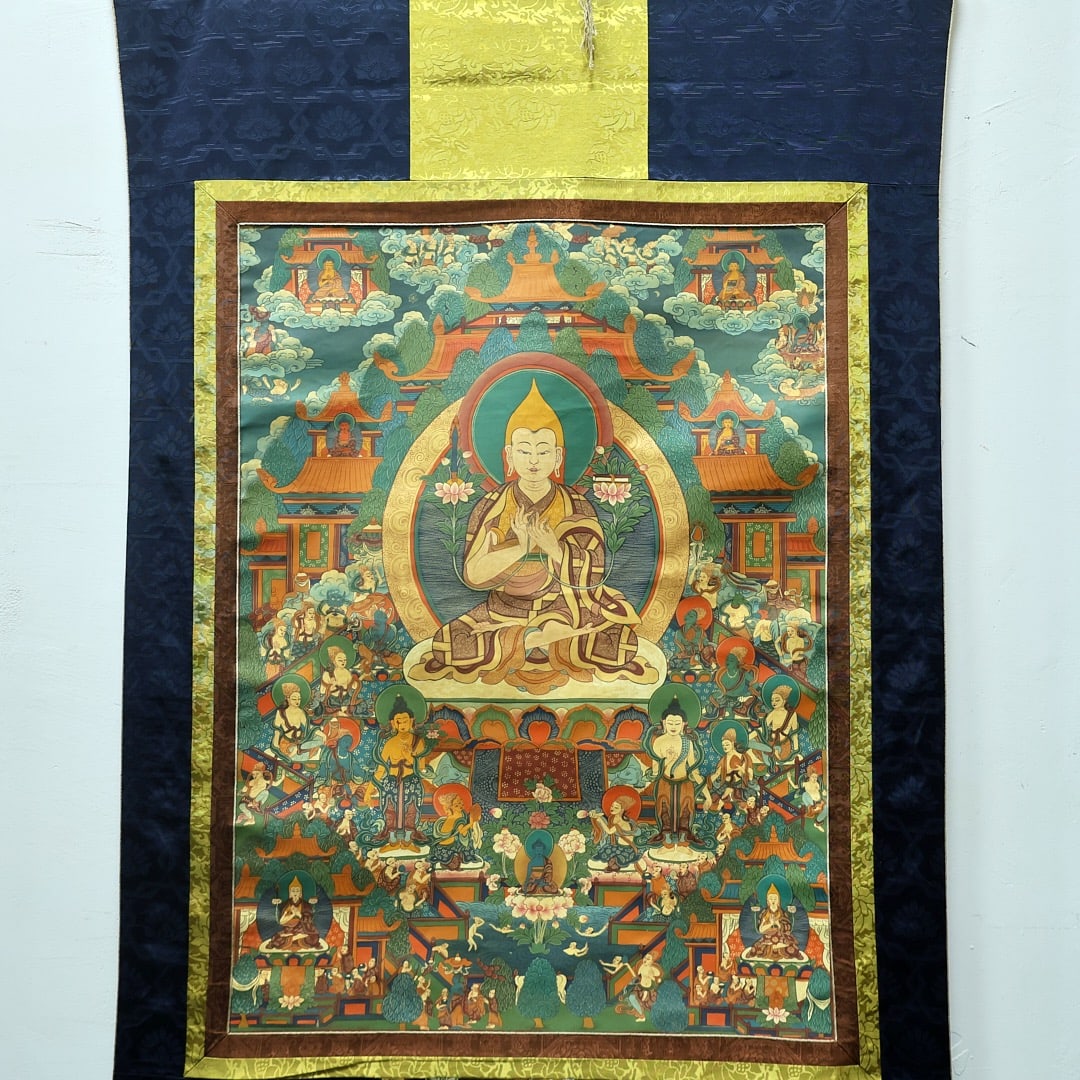 Colour Painted Tsongkhapa Pattern Tangka - 3