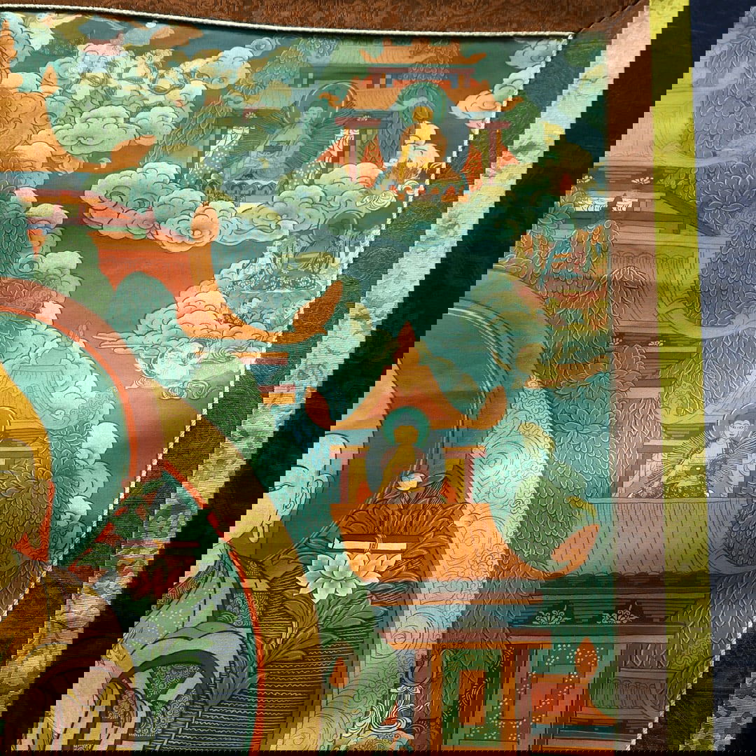 Colour Painted Tsongkhapa Pattern Tangka - 4