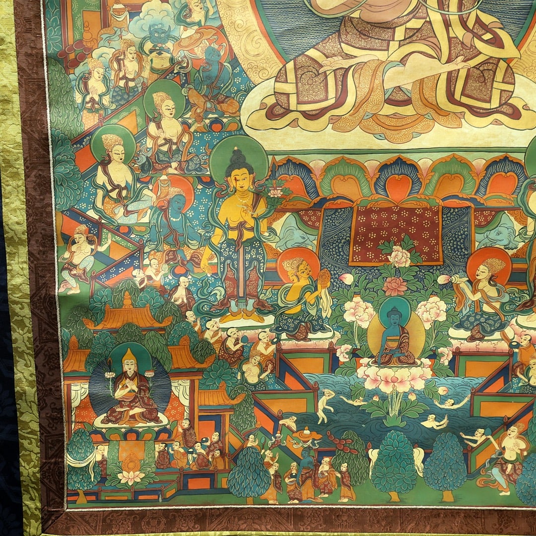 Colour Painted Tsongkhapa Pattern Tangka - 9