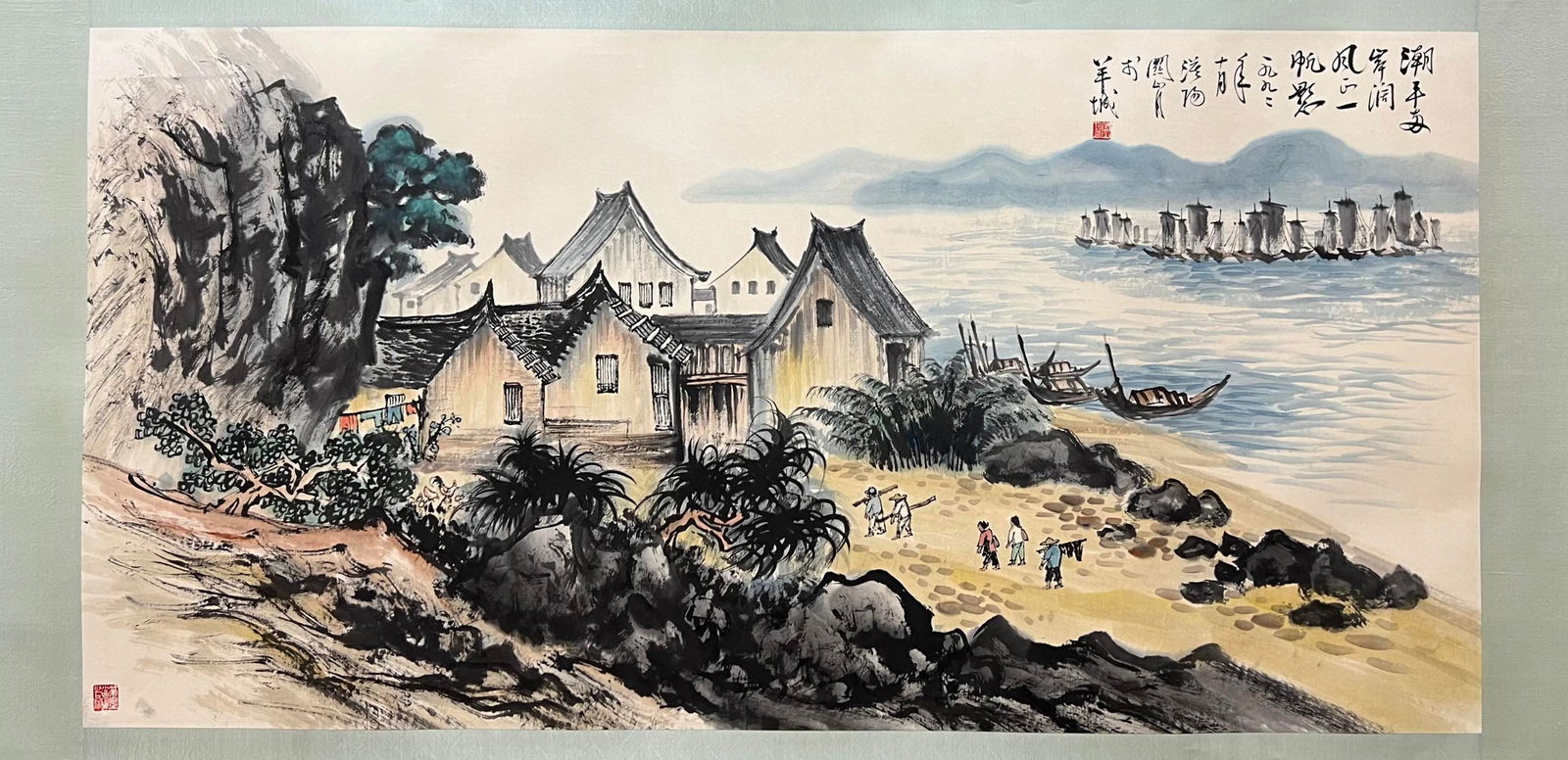 Chinese Drawing Landscape Painting,Guan Shanyue Mark: Chinese Drawing Landscape Painting,Guan Shanyue Mark (68 x 138cm)