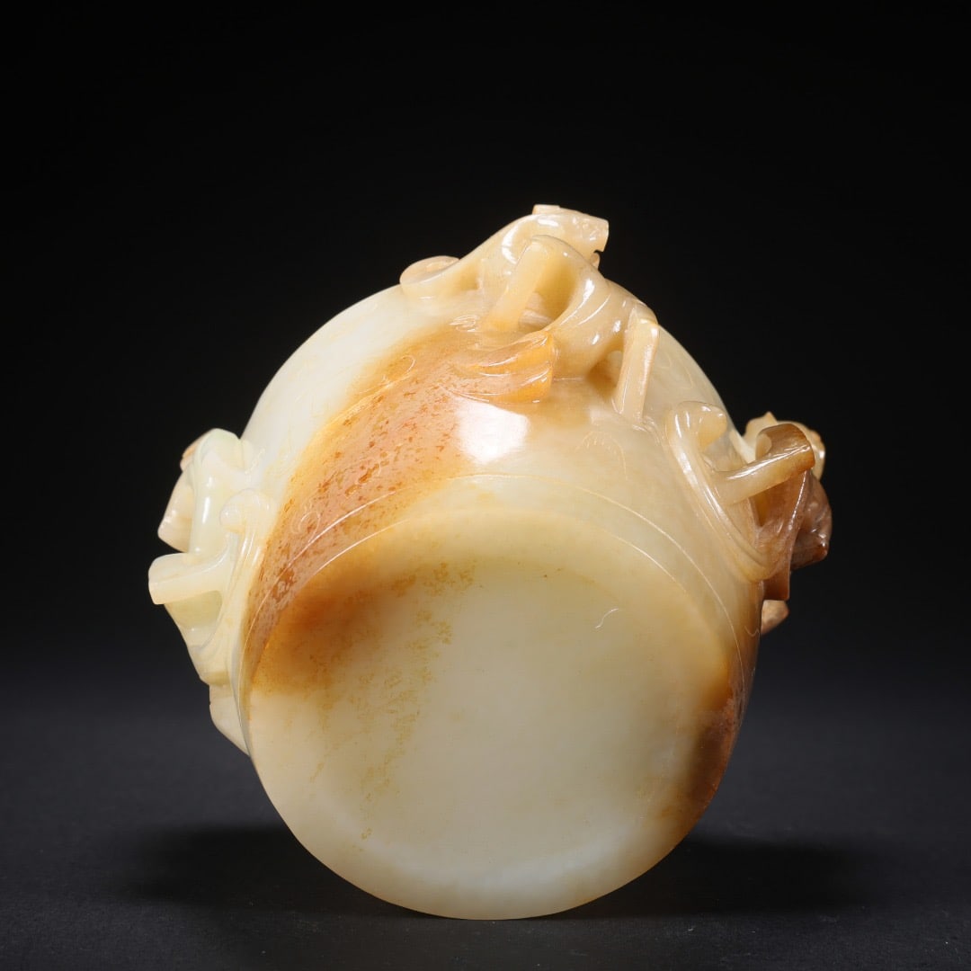 Jade Carved Chi Dragon Pattern Pot - 8