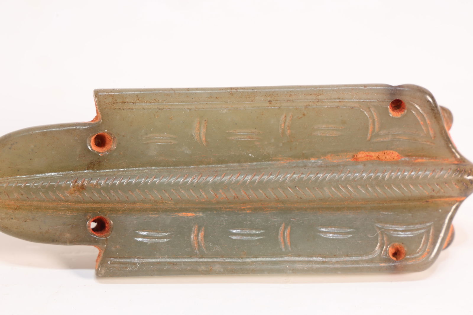 Jade Carved Beast Face Pattern Bird Shape Ornament - 4