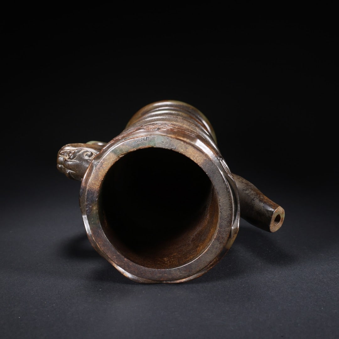 Jade Carved Character and Beast Pattern Pot - 7