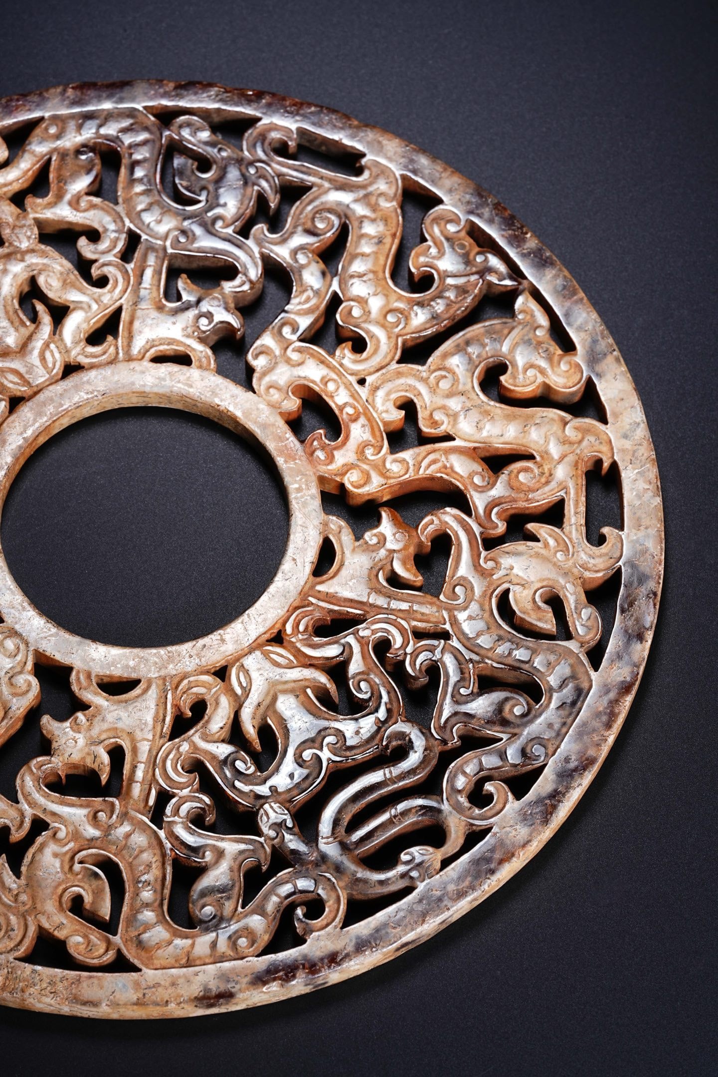 Jade Carved Dragon Pattern Bi - 2