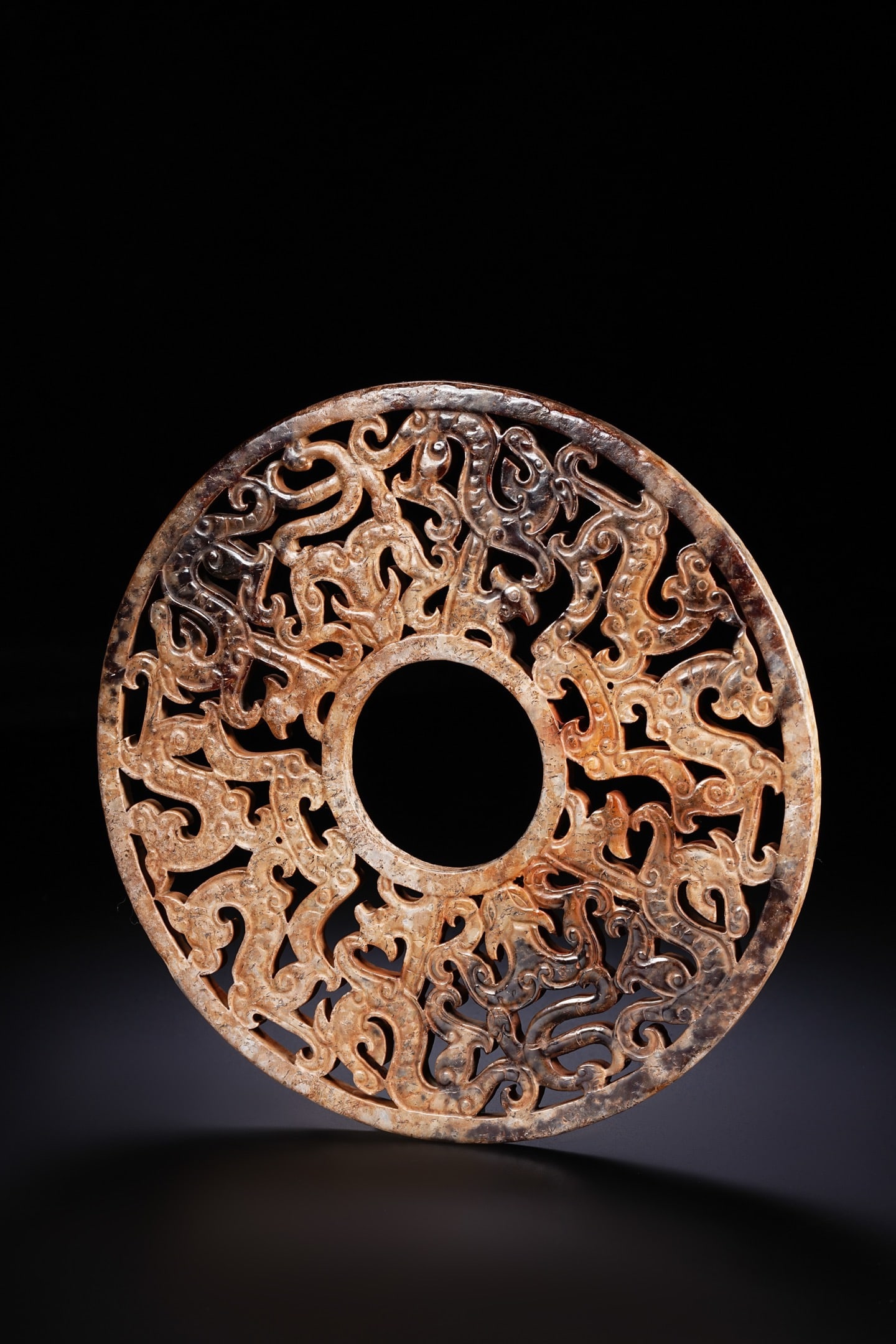 Jade Carved Dragon Pattern Bi - 3