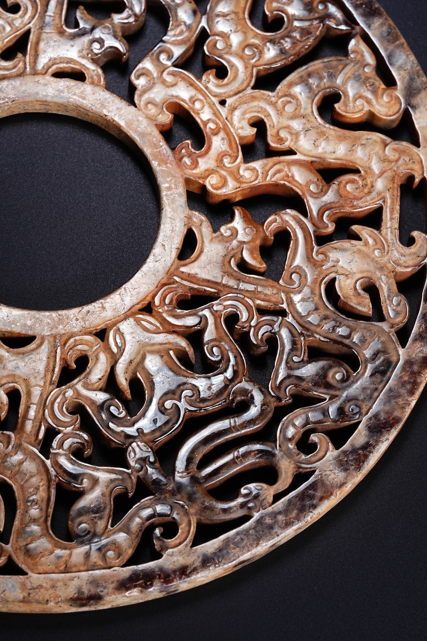 Jade Carved Dragon Pattern Bi - 6