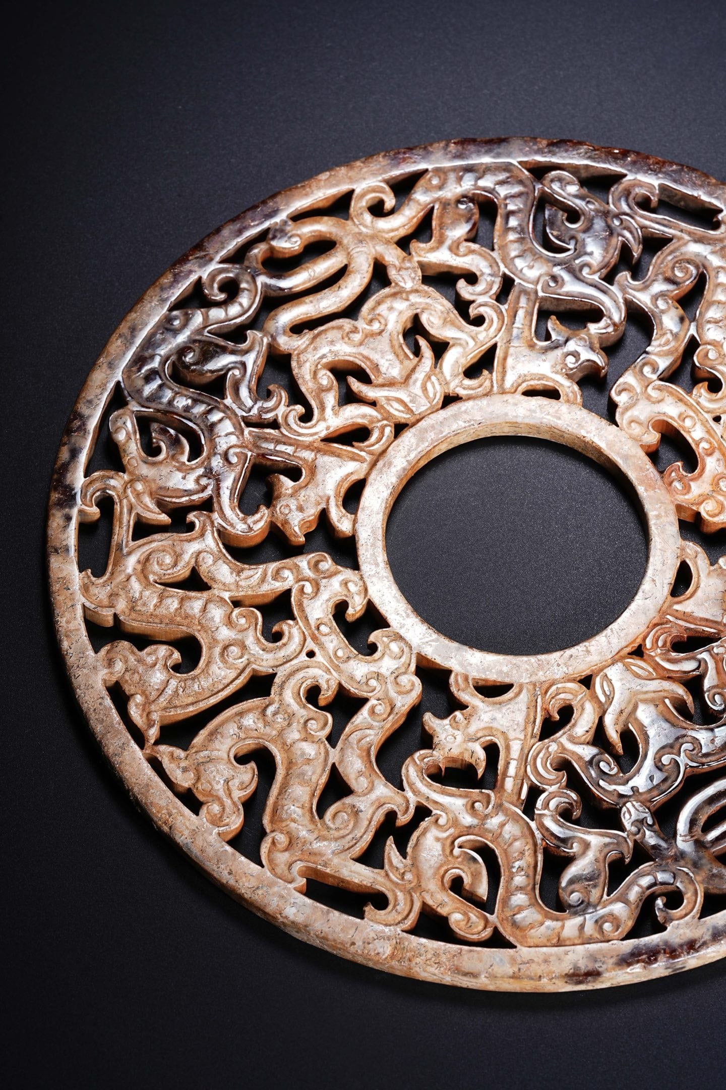 Jade Carved Dragon Pattern Bi - 9